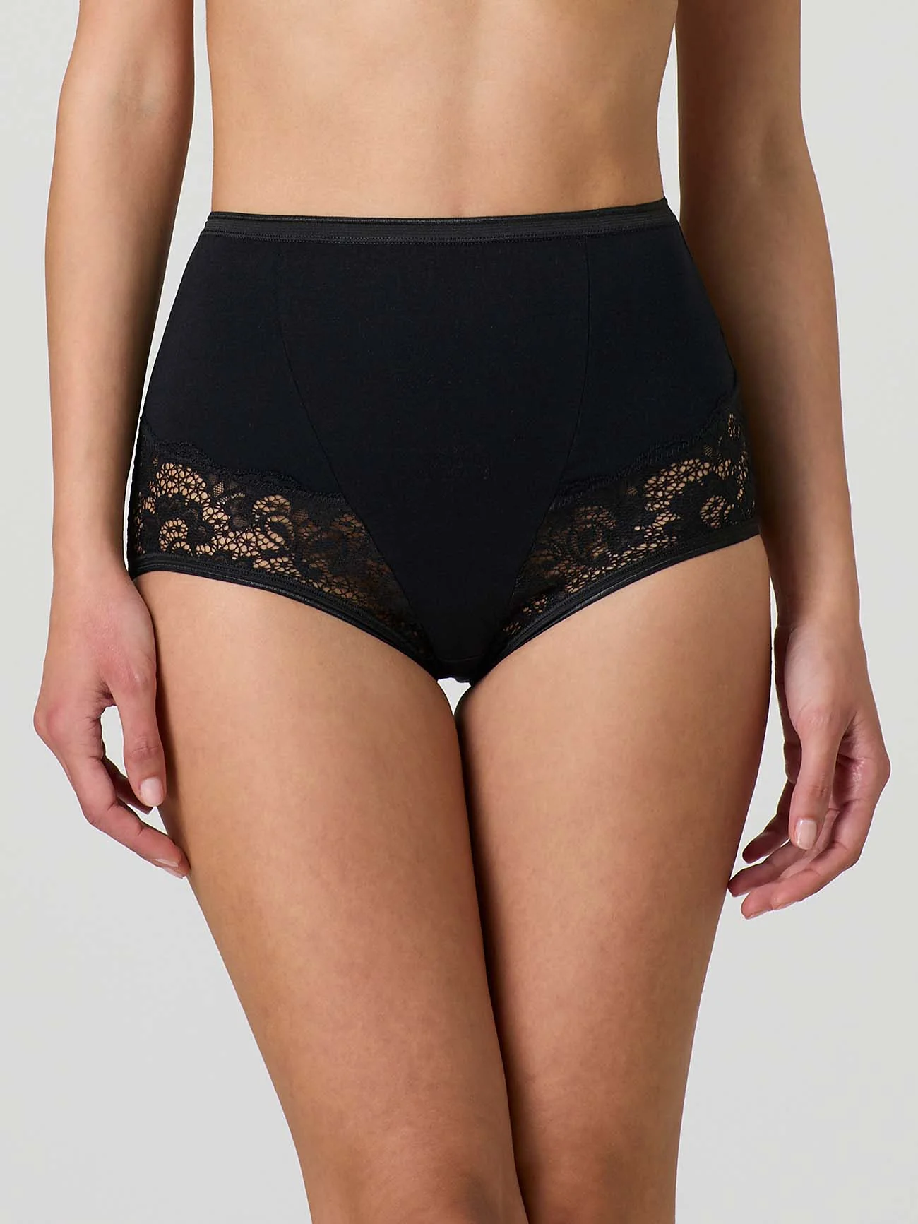 Culotte in cotone elasticizzato con pizzo frontale - Image 7