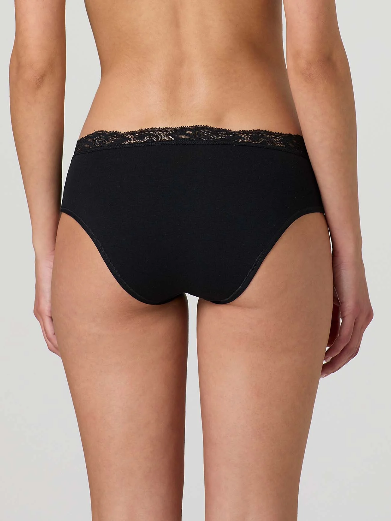 Slip in cotone elasticizzato con pizzo fascia superiore - Image 3