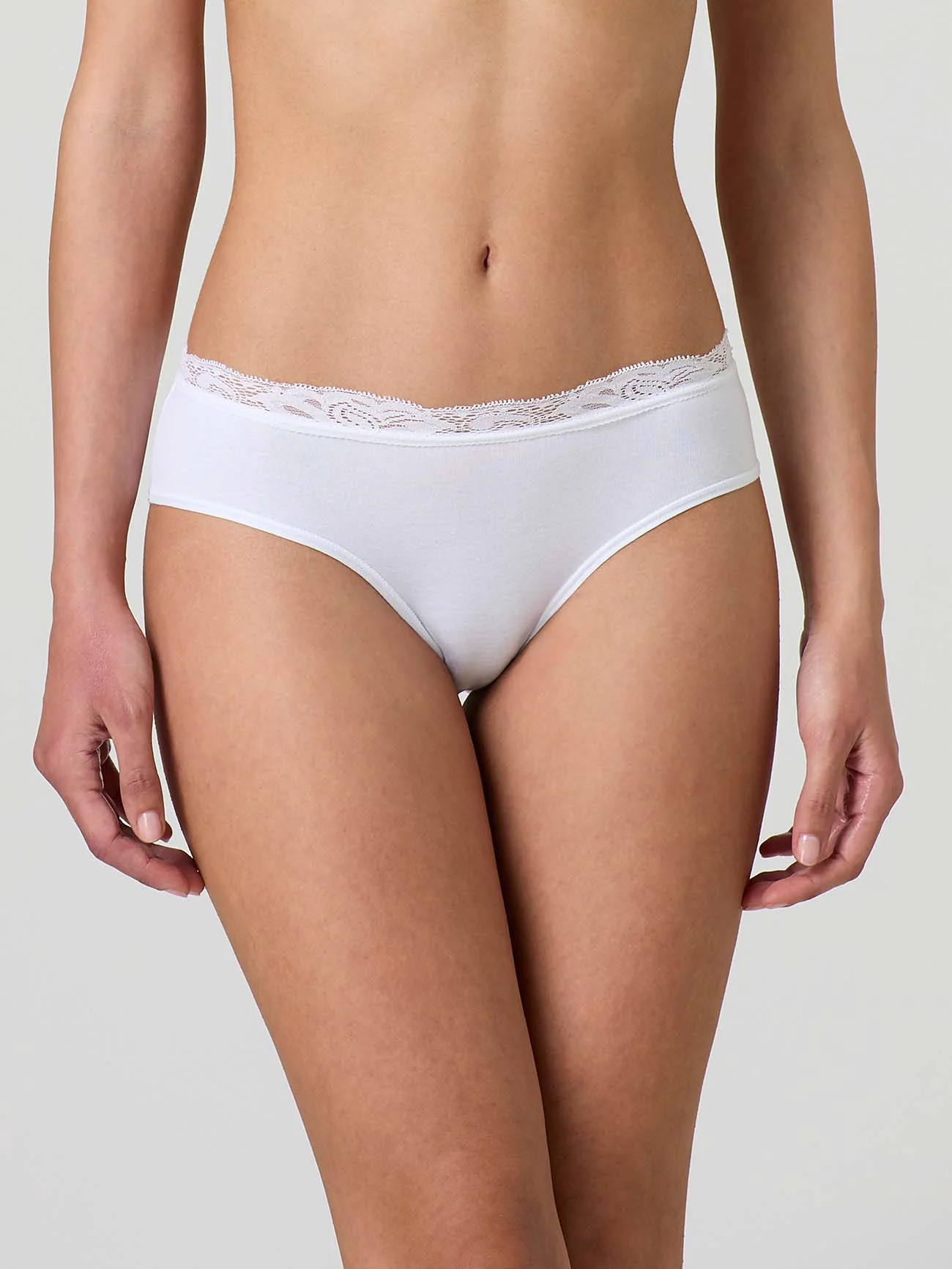 Slip in cotone elasticizzato con pizzo fascia superiore - Image 7