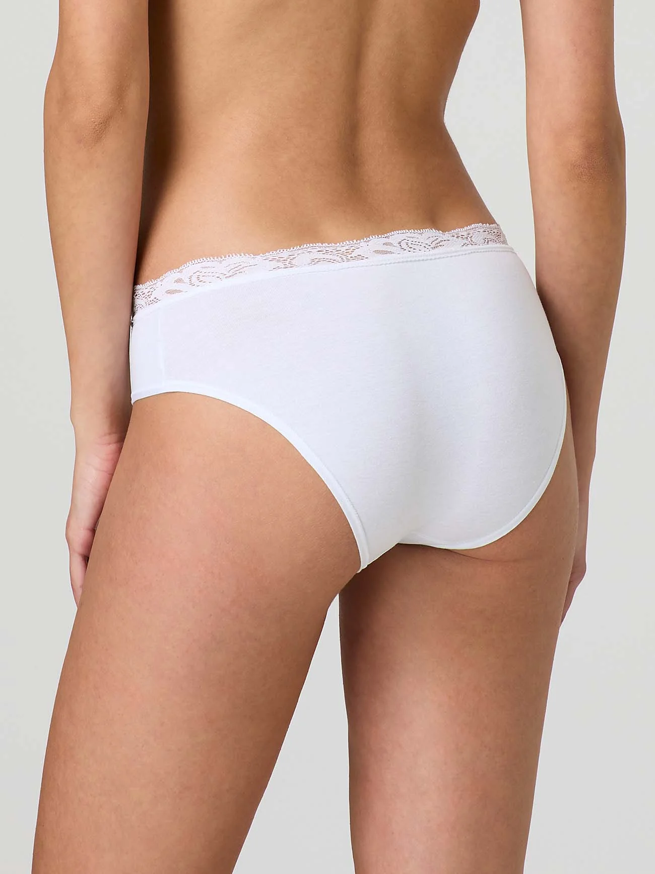 Slip in cotone elasticizzato con pizzo fascia superiore - Image 8