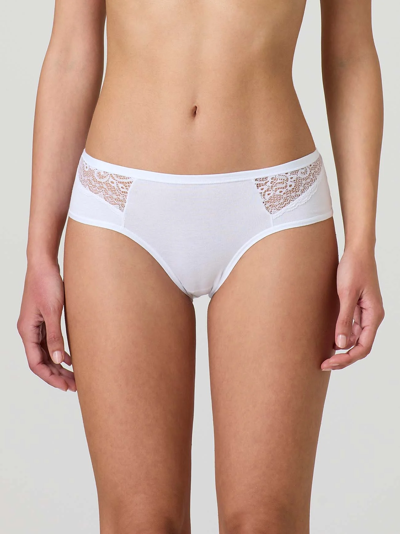 Slip in cotone elasticizzato con pizzo laterale - Image 2