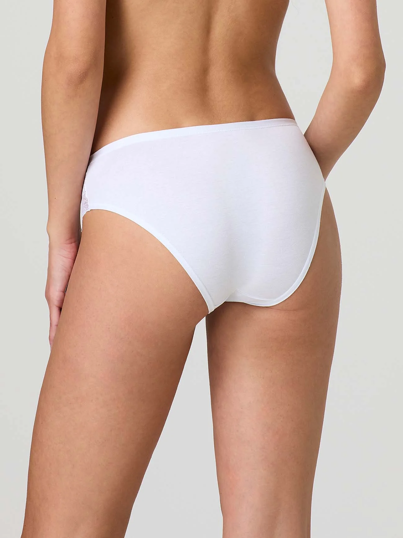 Slip in cotone elasticizzato con pizzo frontale - Image 3