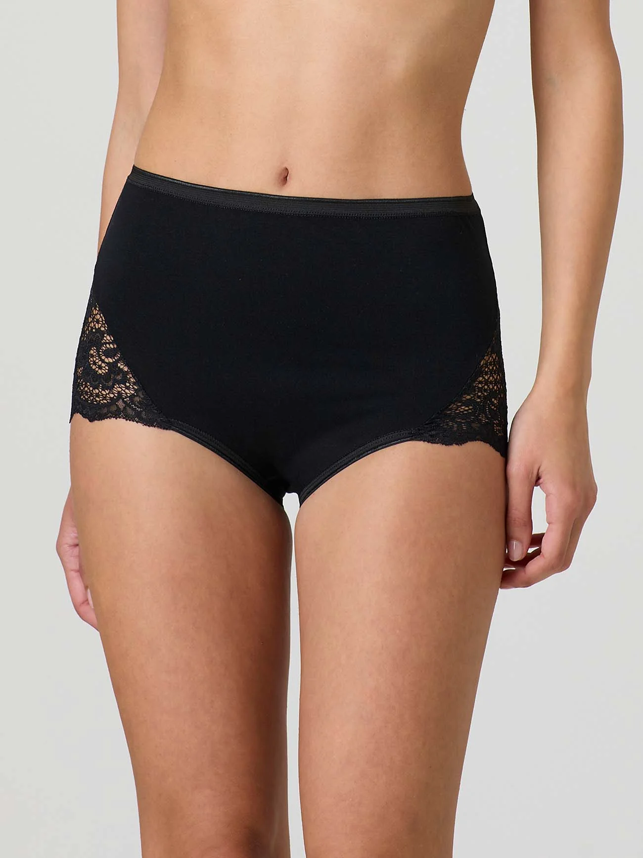 Culotte in cotone elasticizzato con pizzo laterale - Image 3