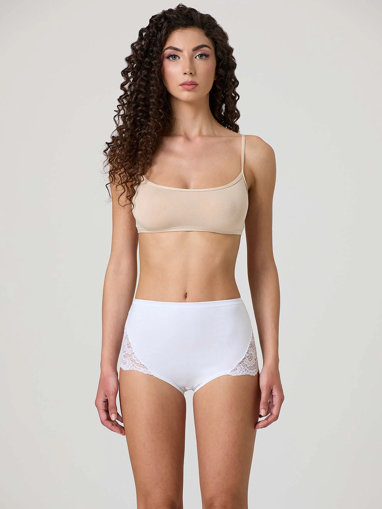 Culotte in cotone elasticizzato con pizzo laterale - Image 8