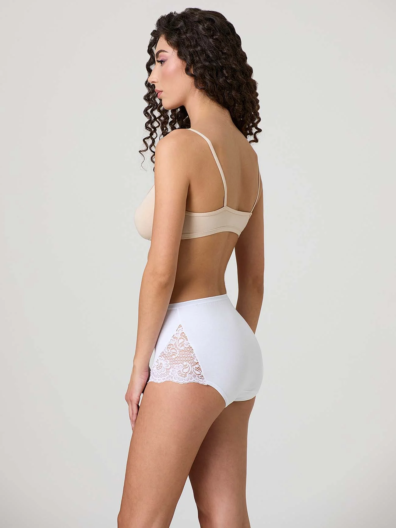 Culotte in cotone elasticizzato con pizzo laterale - Image 9