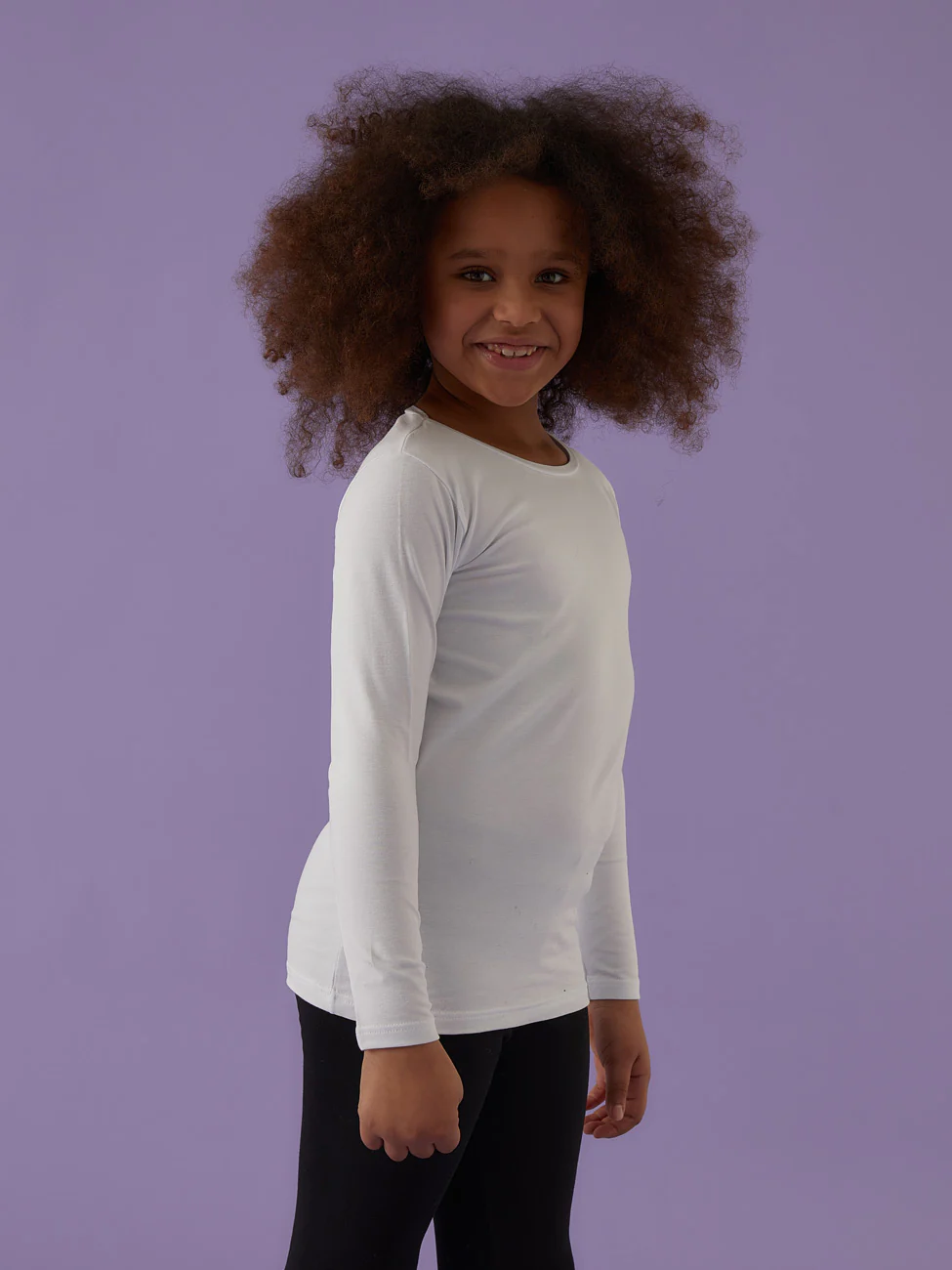 Maglia a girocollo bimba in cotone bielastico - Image 7