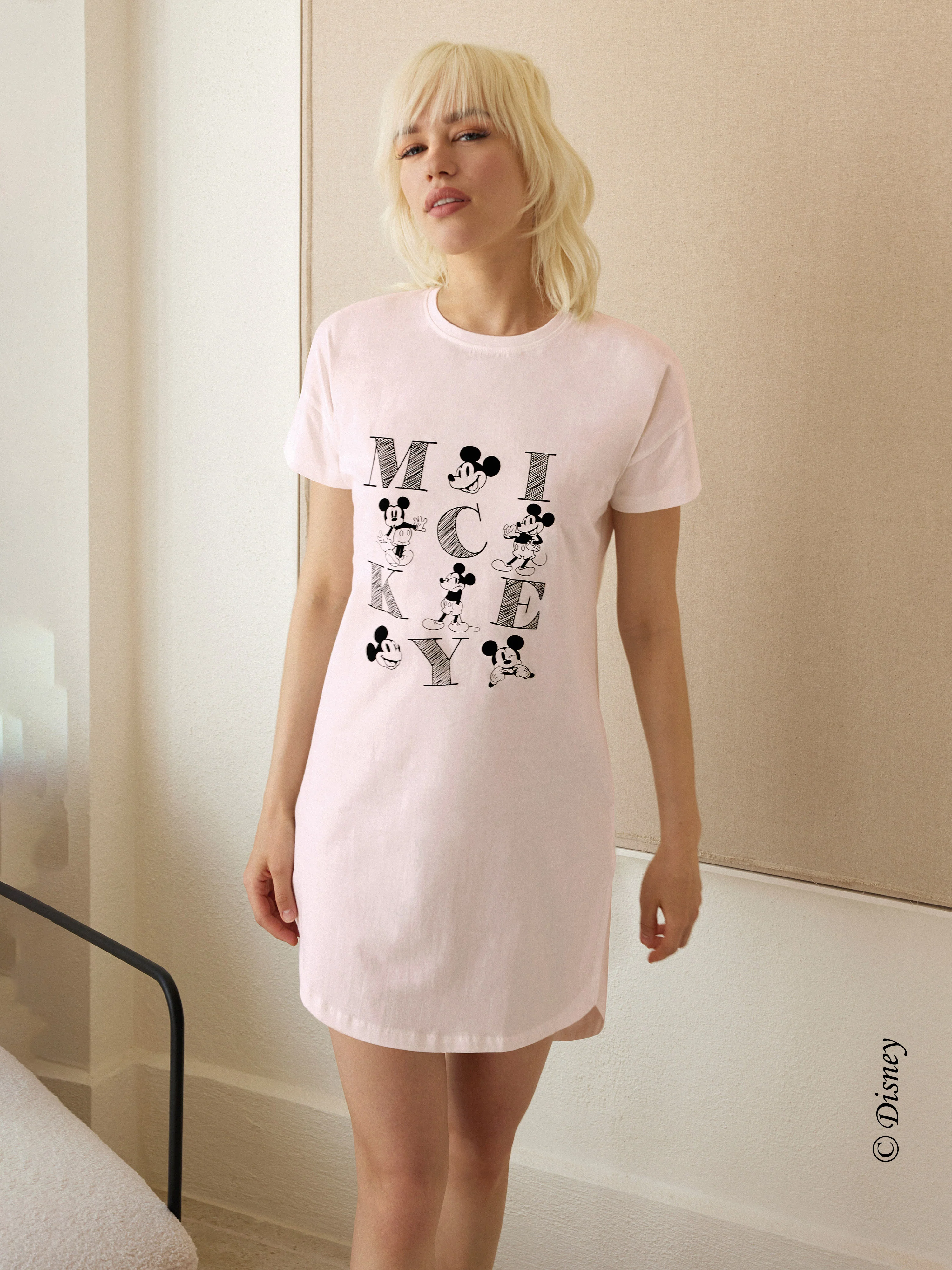 Maxi maglia in cotone girocollo stampa Mickey Mouse serie Disney - Image 3