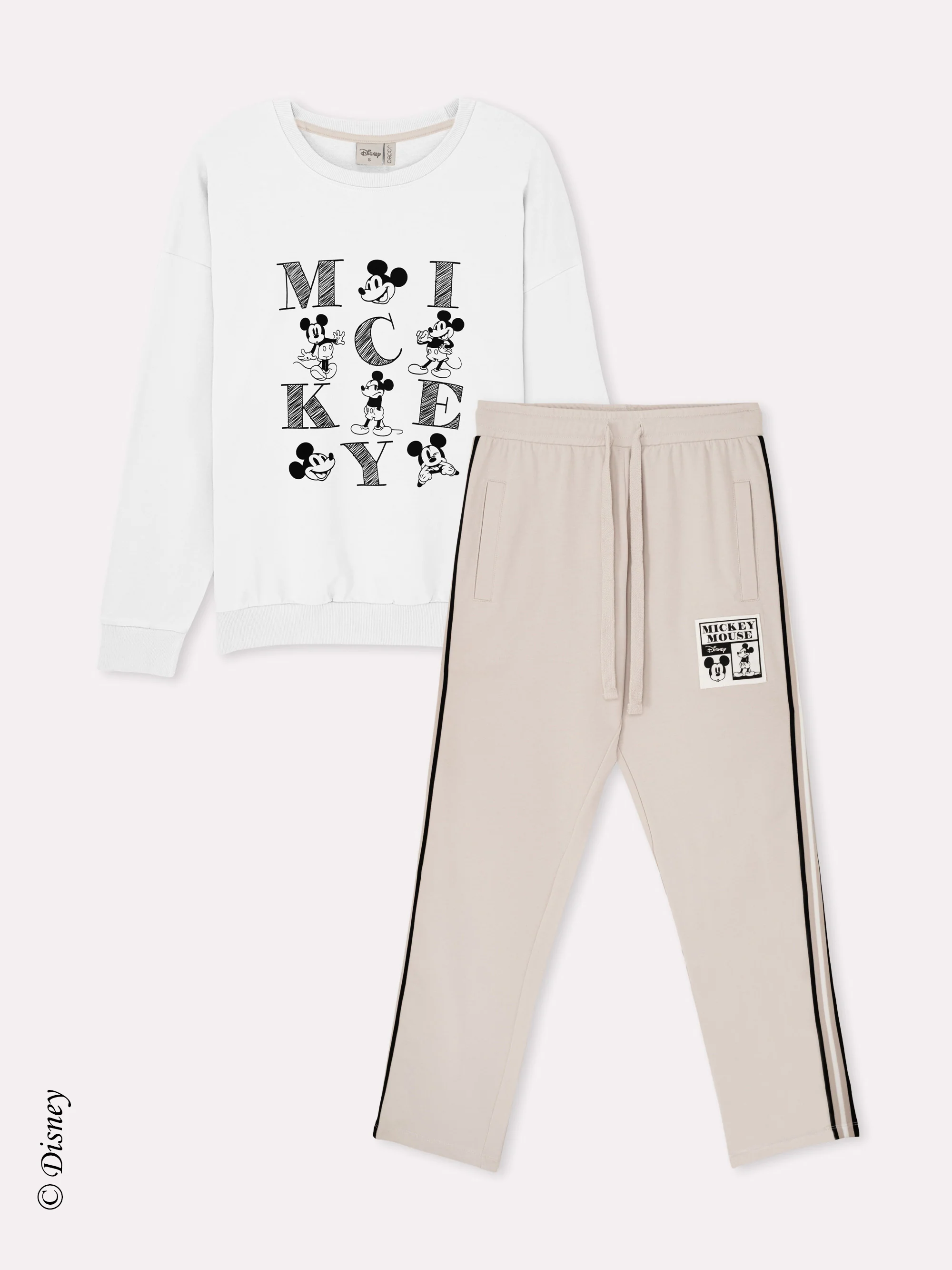 Tuta in cotone girocollo stampa Mickey Mouse serie Disney - Image 4