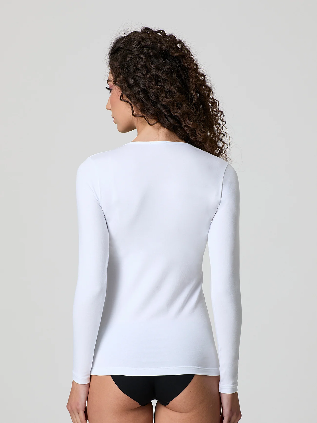 Maglia a scollo lollo in cotone elasticizzato - Image 3