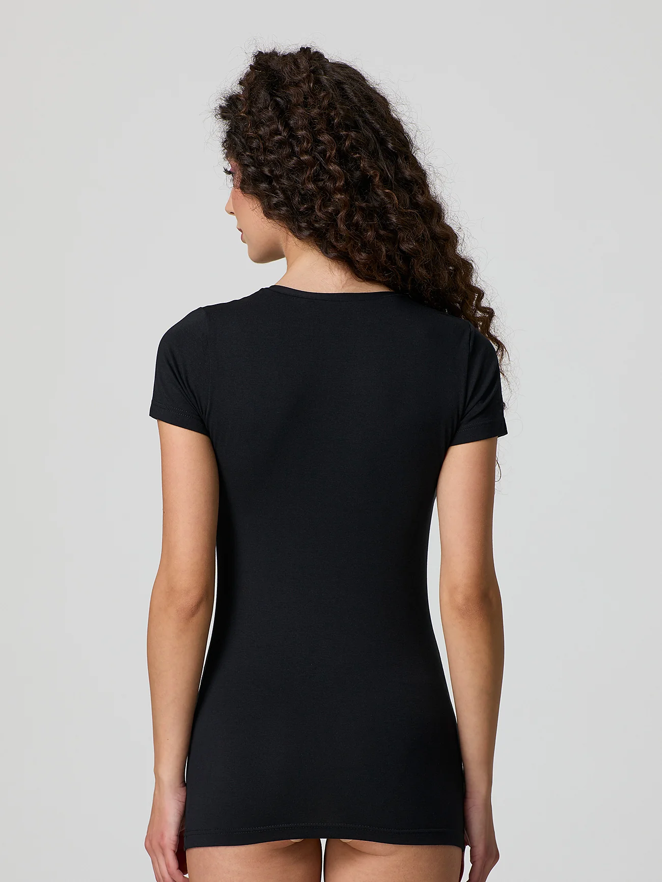 T-shirt a girocollo in cotone modal - Image 10
