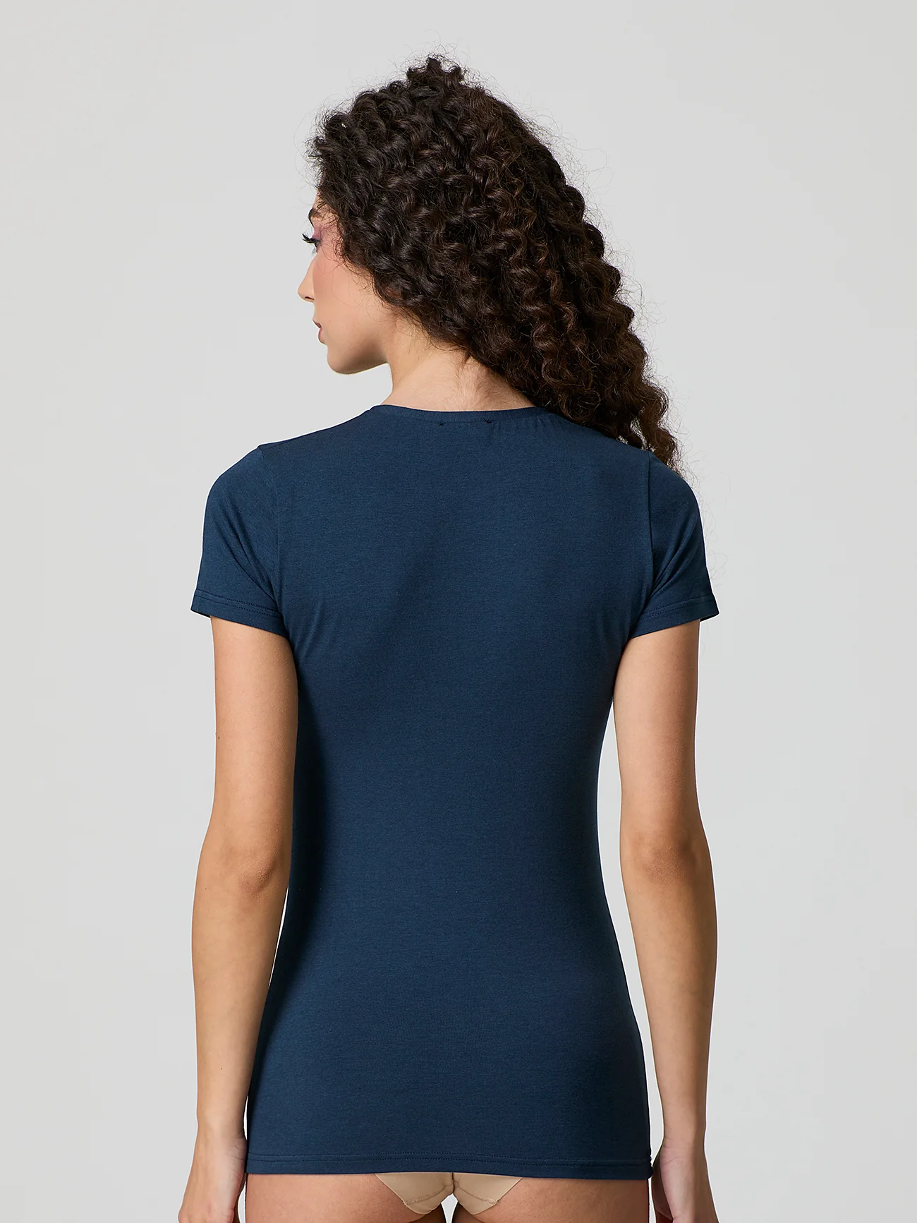 T-shirt a girocollo in cotone modal - Image 14