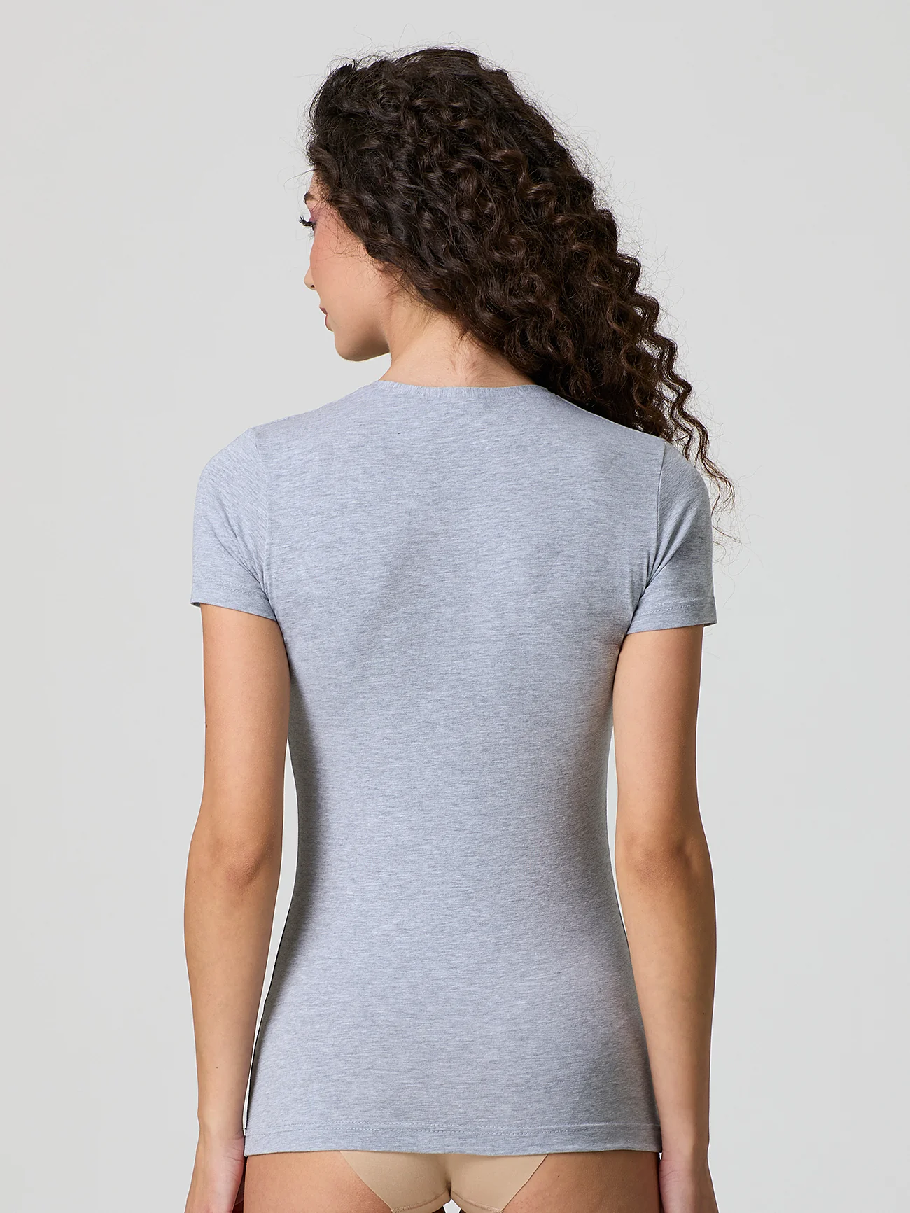 T-shirt a girocollo in cotone modal - Image 2