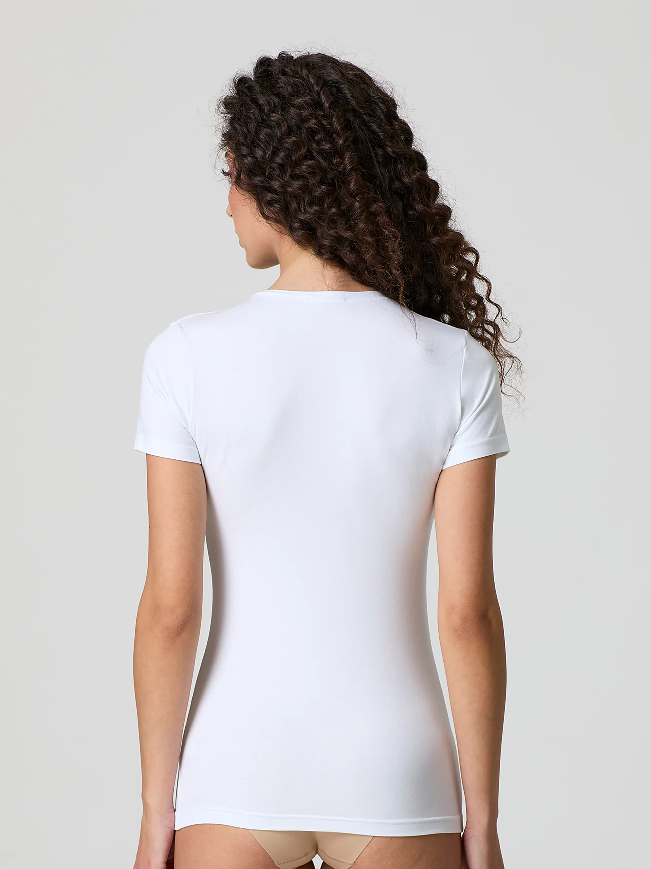 T-shirt a girocollo in cotone modal - Image 6