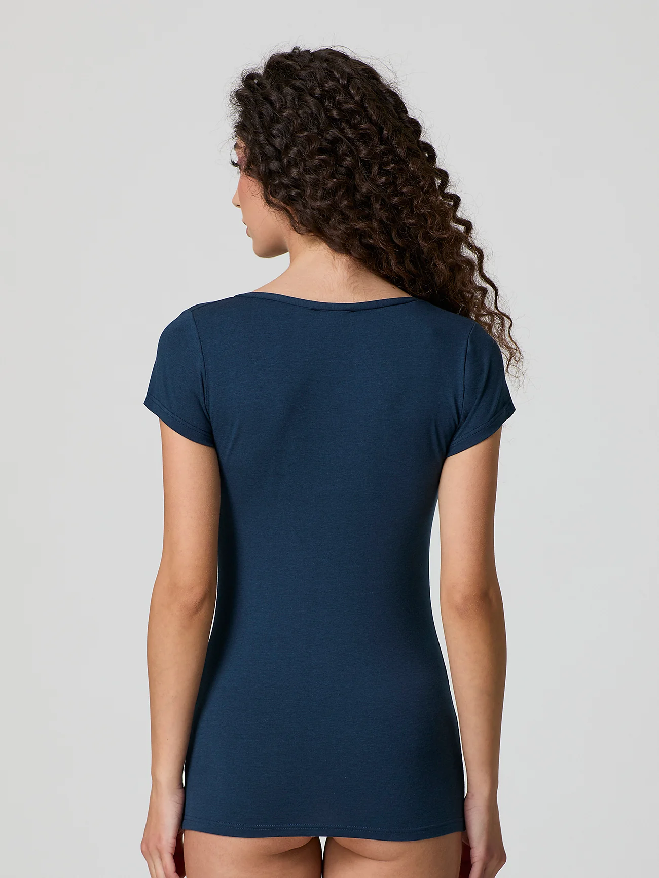 T-shirt scollo tondo in cotone modal - Image 10