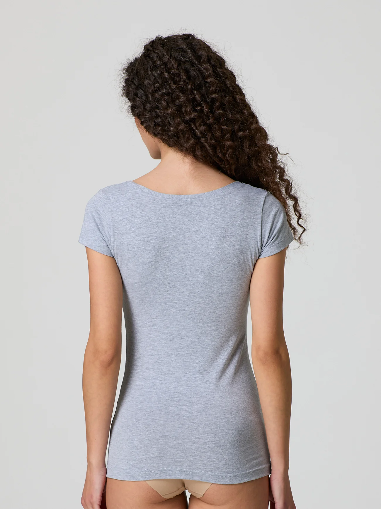 T-shirt scollo tondo in cotone modal - Image 14