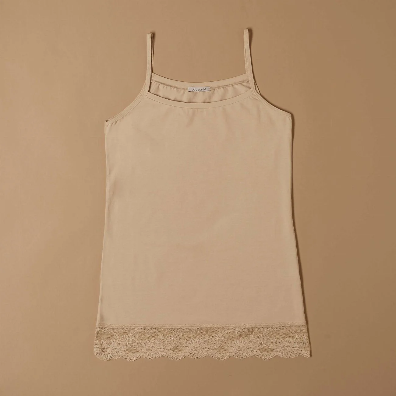 Top canotta con pizzo in cotone modal - Image 3