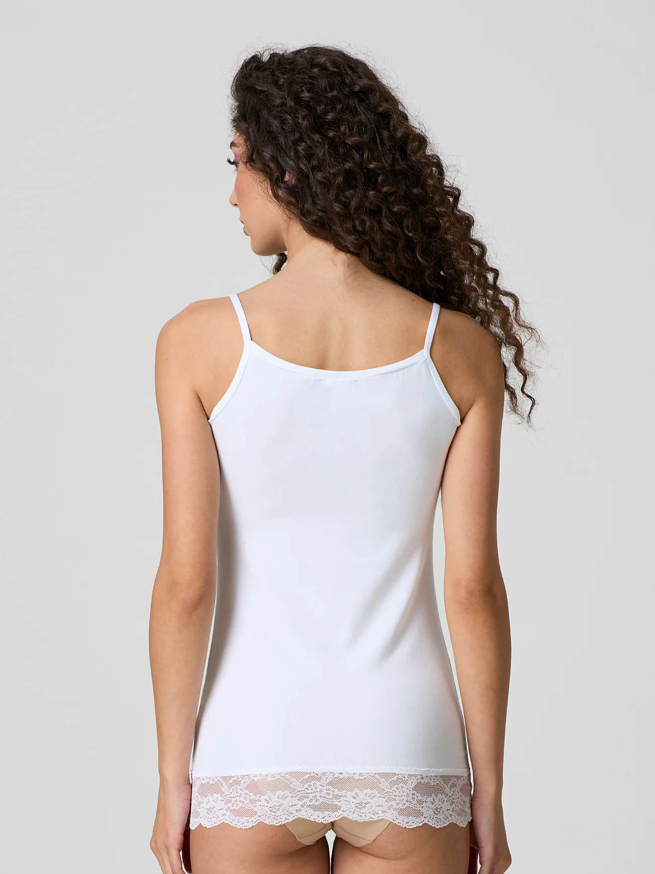 Top canotta con pizzo in cotone modal - Image 6