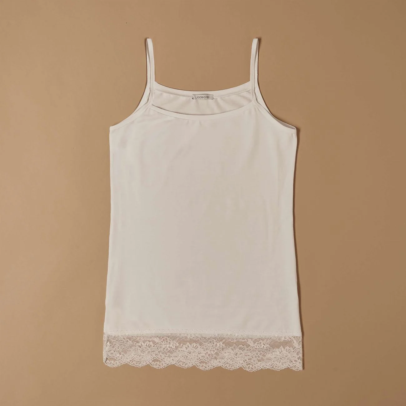Top canotta con pizzo in cotone modal - Image 7