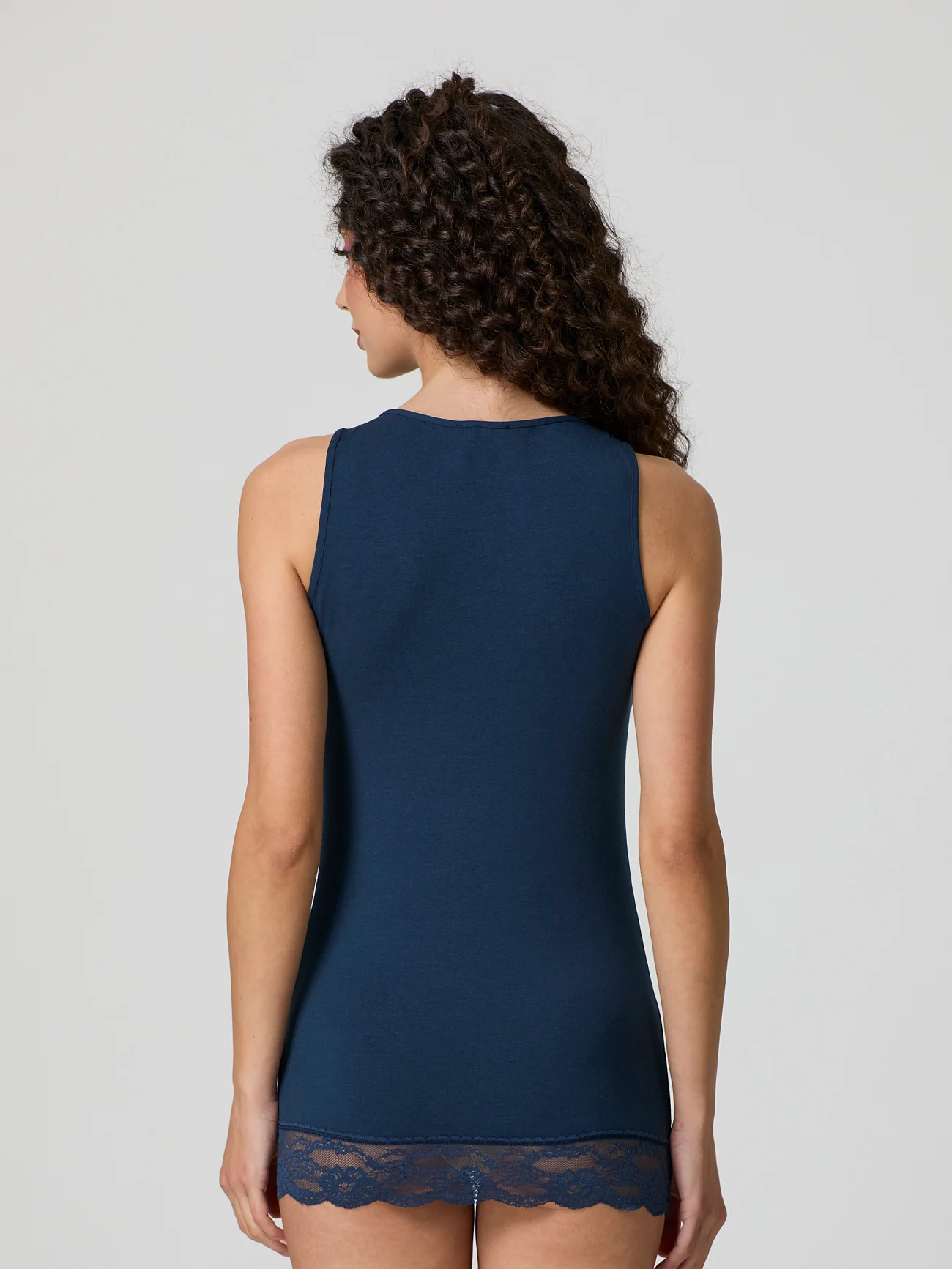 Canotta con pizzo in cotone modal - Image 10