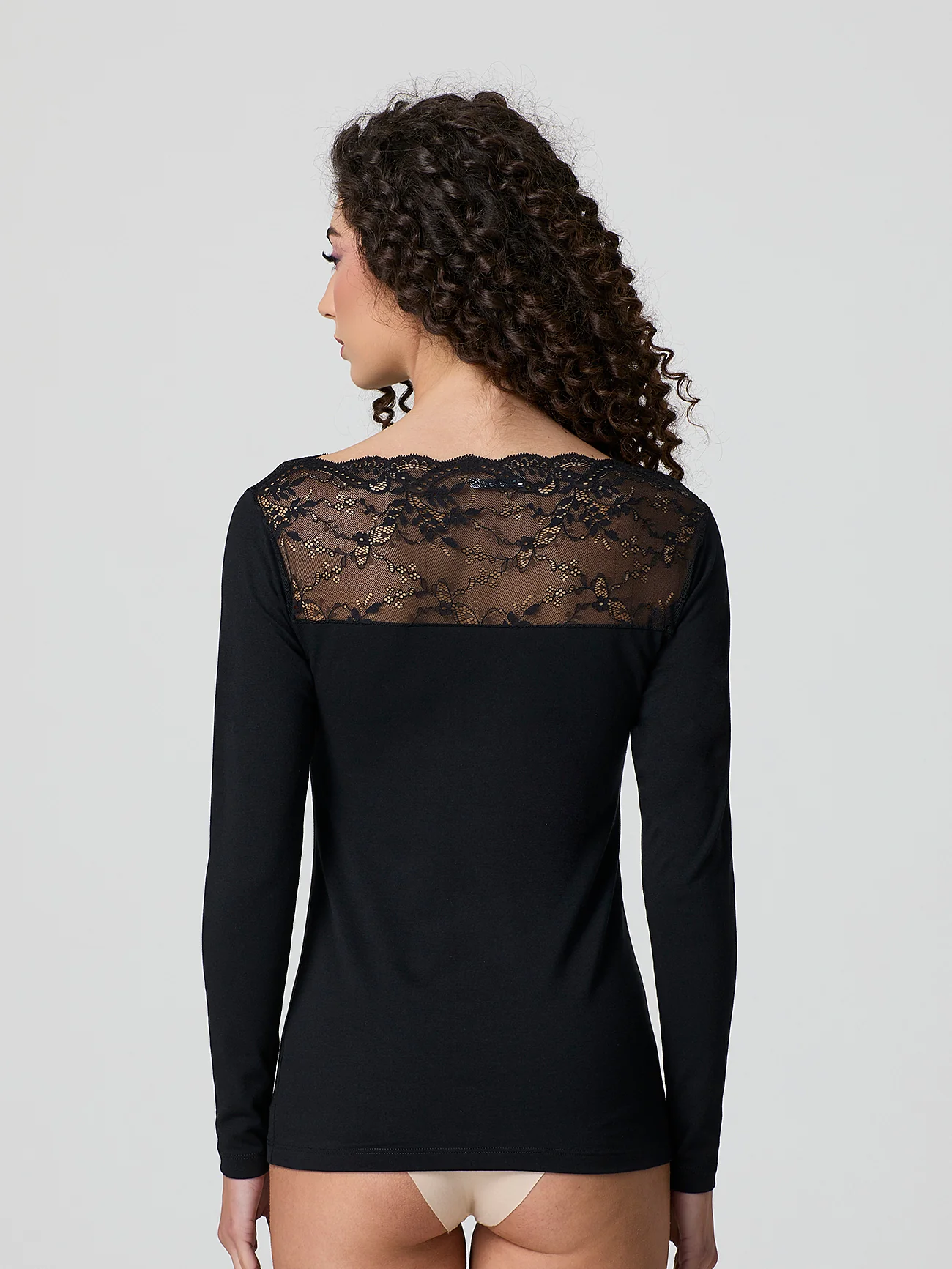 Maglia scollo dritto sottogiacca in pizzo - Image 3