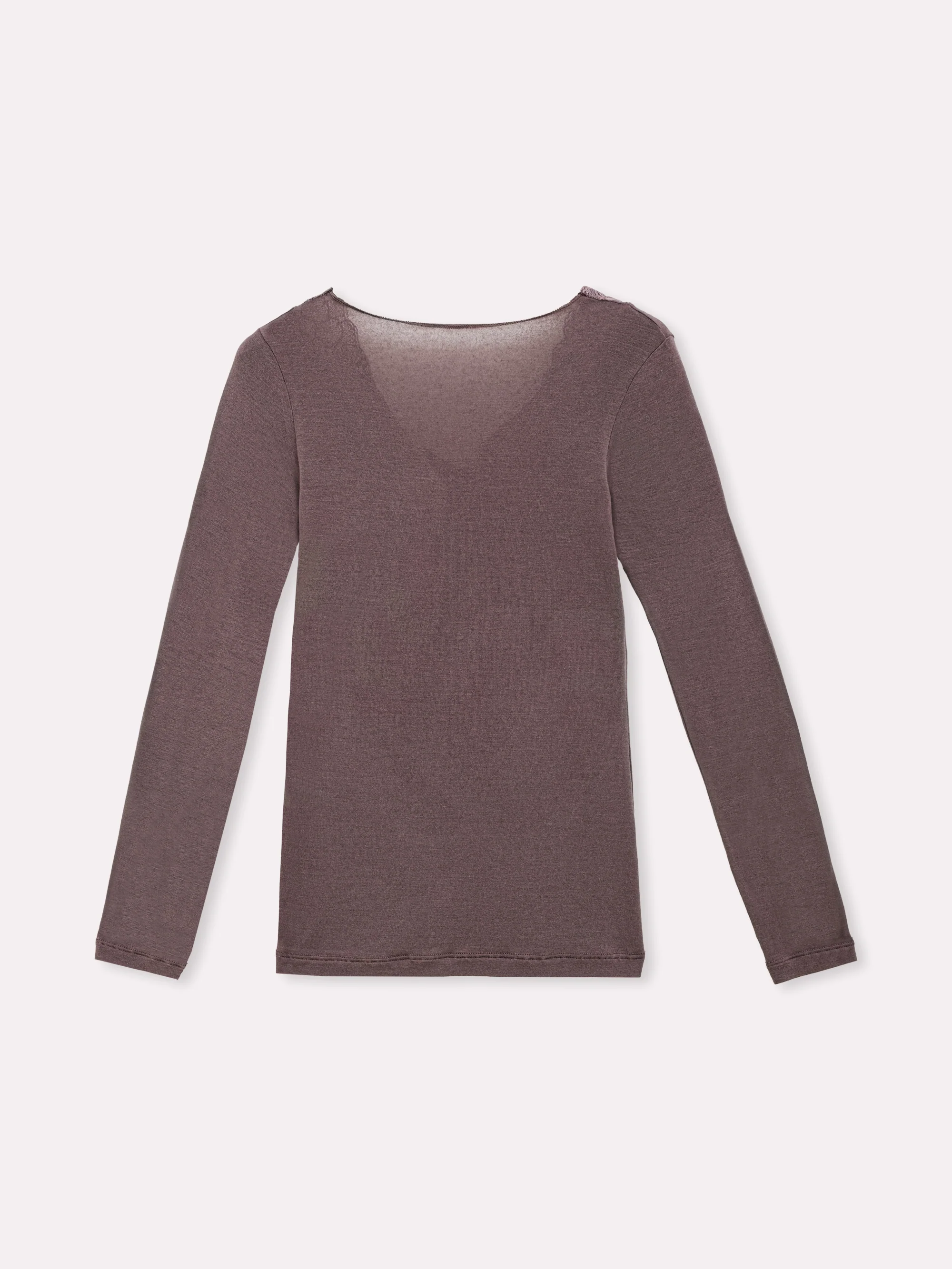 Maglia cashmere scollo a "v" con pizzo - Image 24
