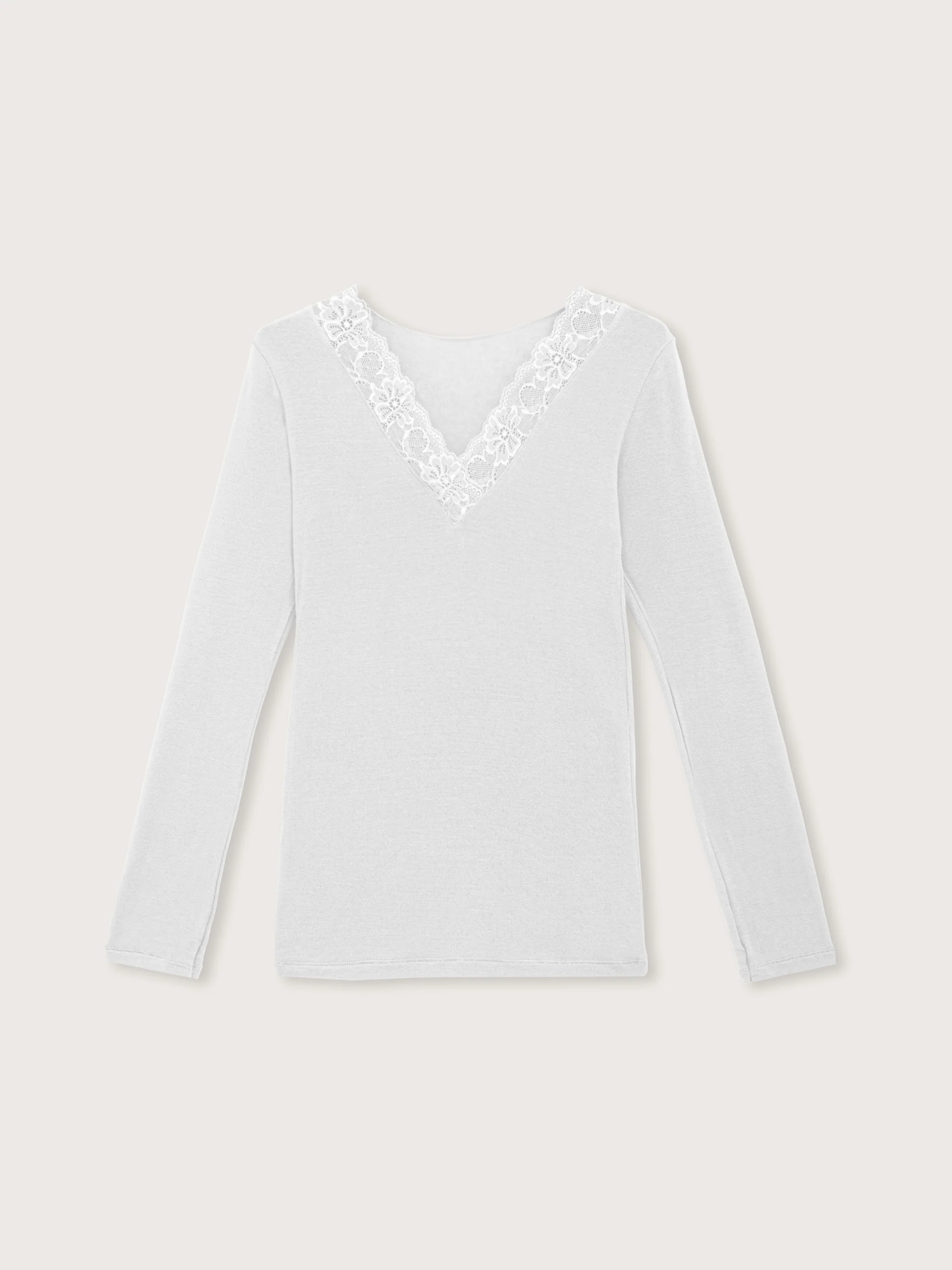 Maglia cashmere scollo a "v" con pizzo - Image 28