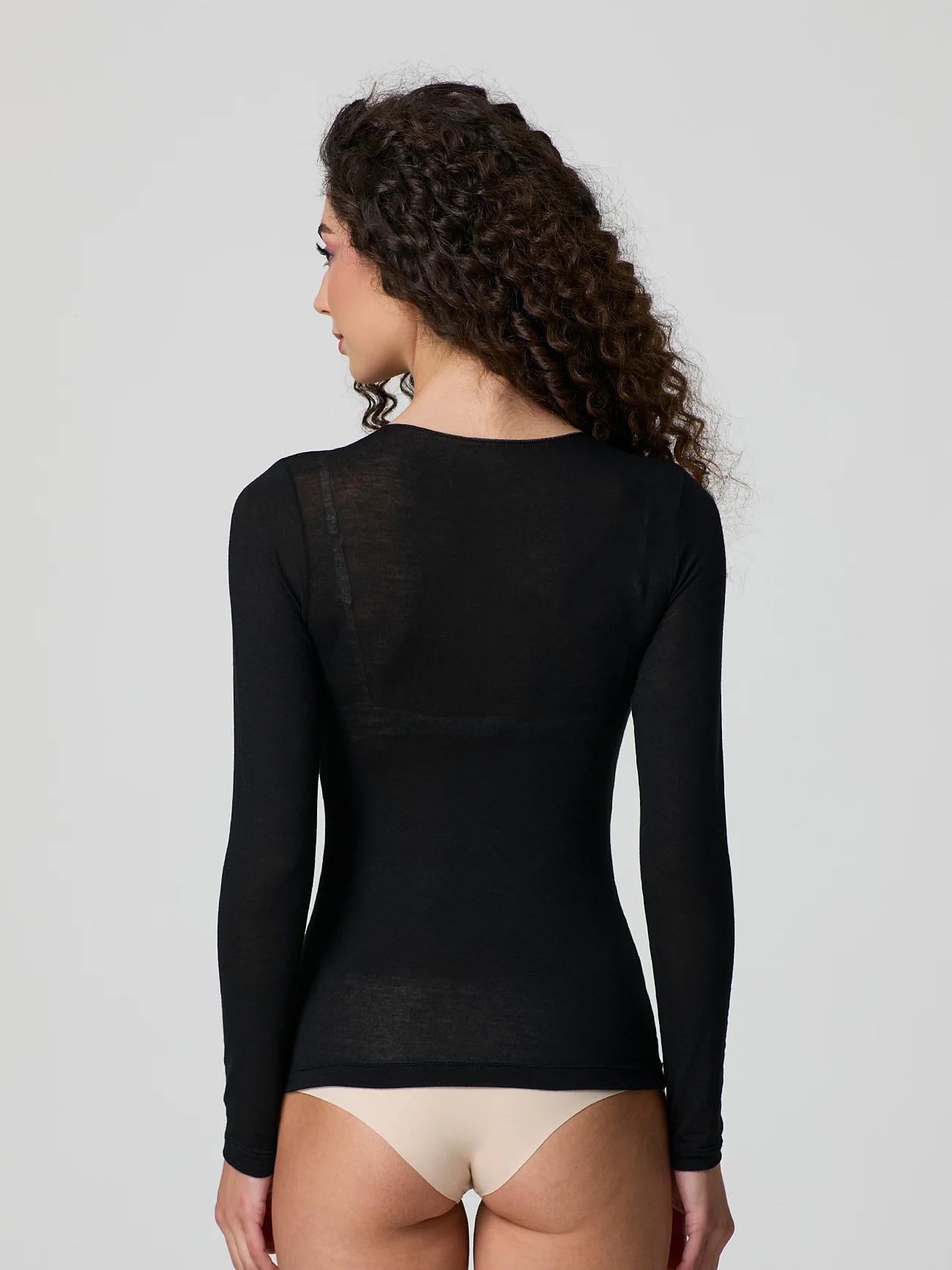 Maglia cashmere scollo a "v" con pizzo - Image 32