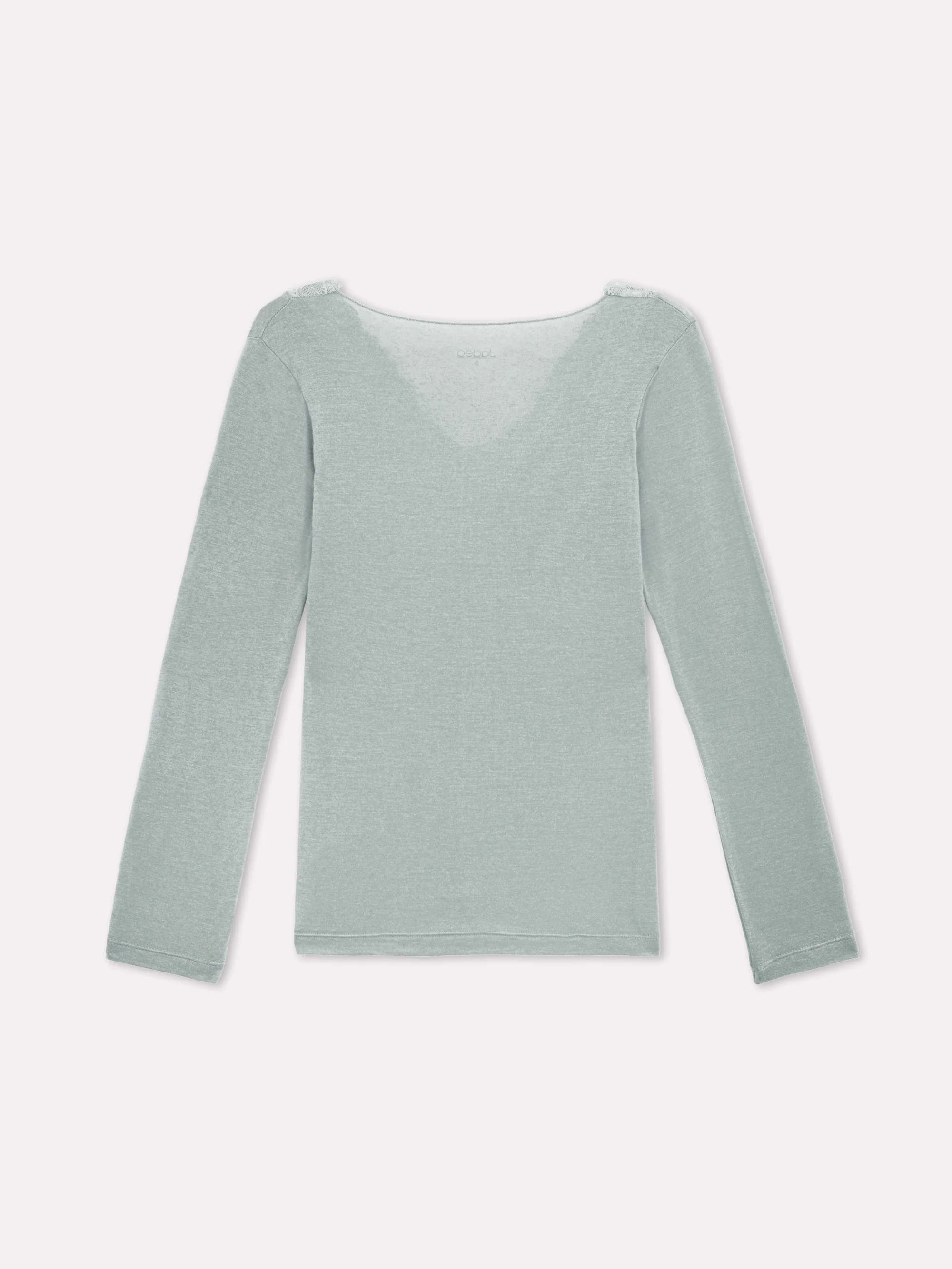 Maglia cashmere scollo a "v" con pizzo - Image 5