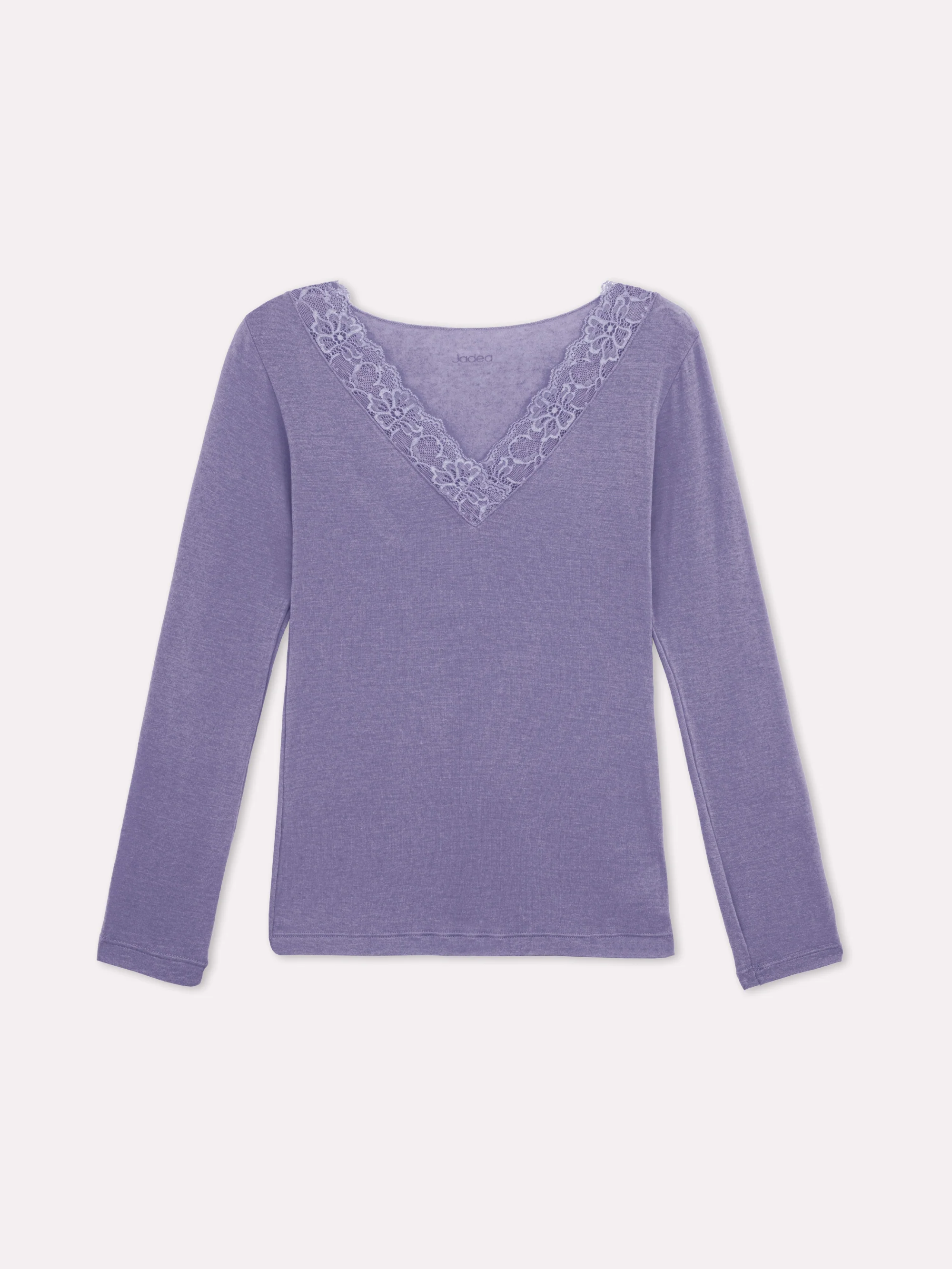Maglia cashmere scollo a "v" con pizzo - Image 9