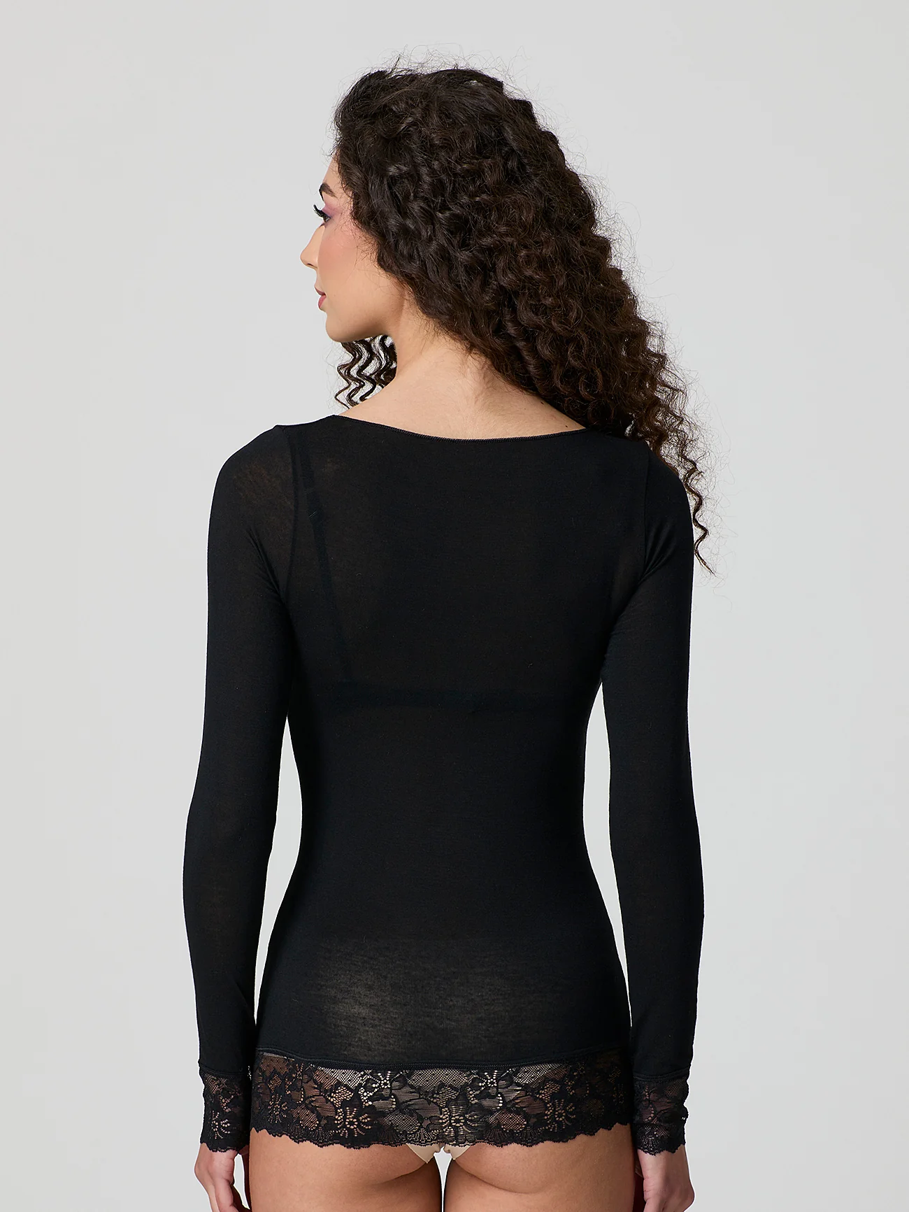 Maglia cashmere con polsini in pizzo - Image 3