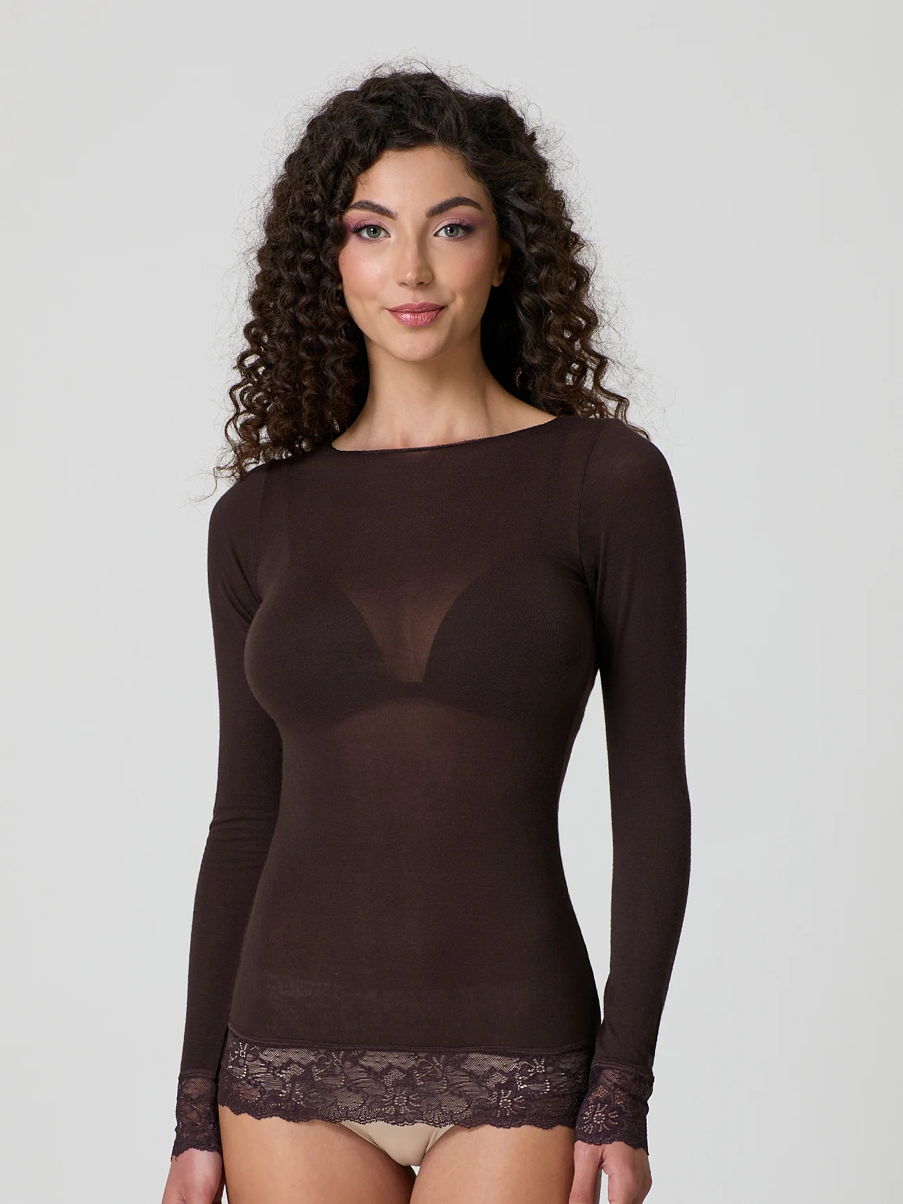 Maglia cashmere con polsini in pizzo - Image 7