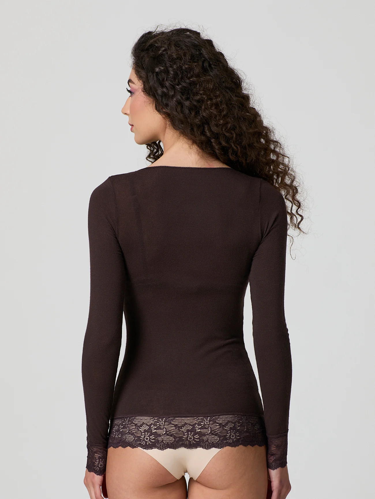 Maglia cashmere con polsini in pizzo - Image 8