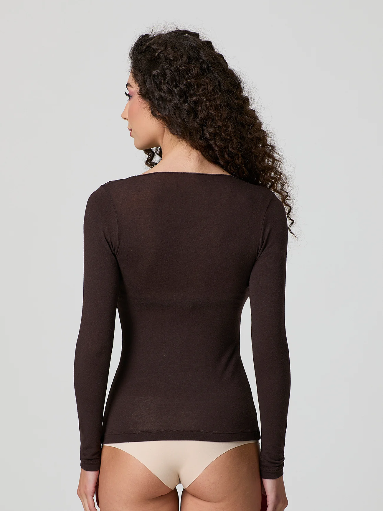 Maglia cashmere con scollo a "v" e inserto in pizzo - Image 18