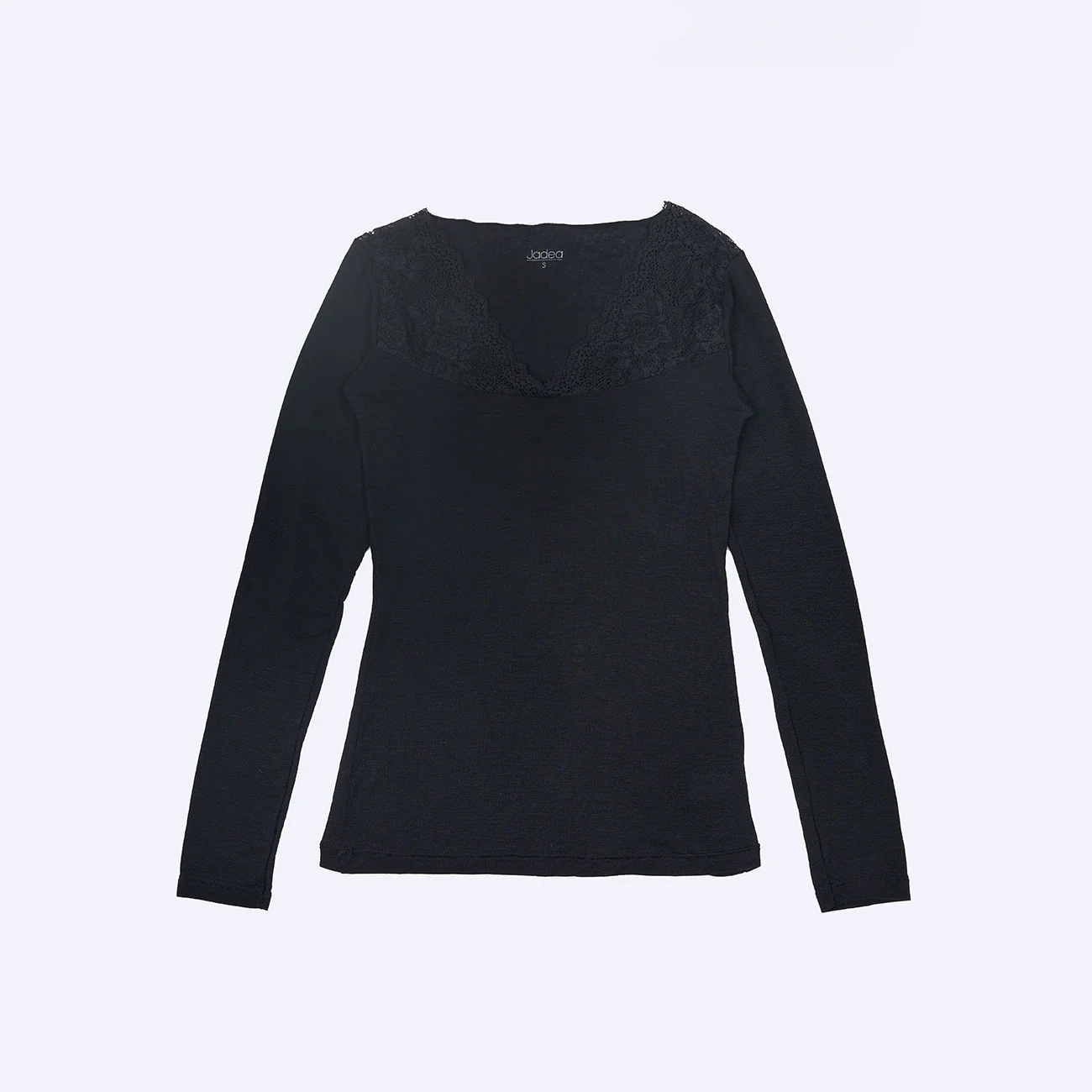 Maglia cashmere con scollo a "v" e inserto in pizzo - Image 9