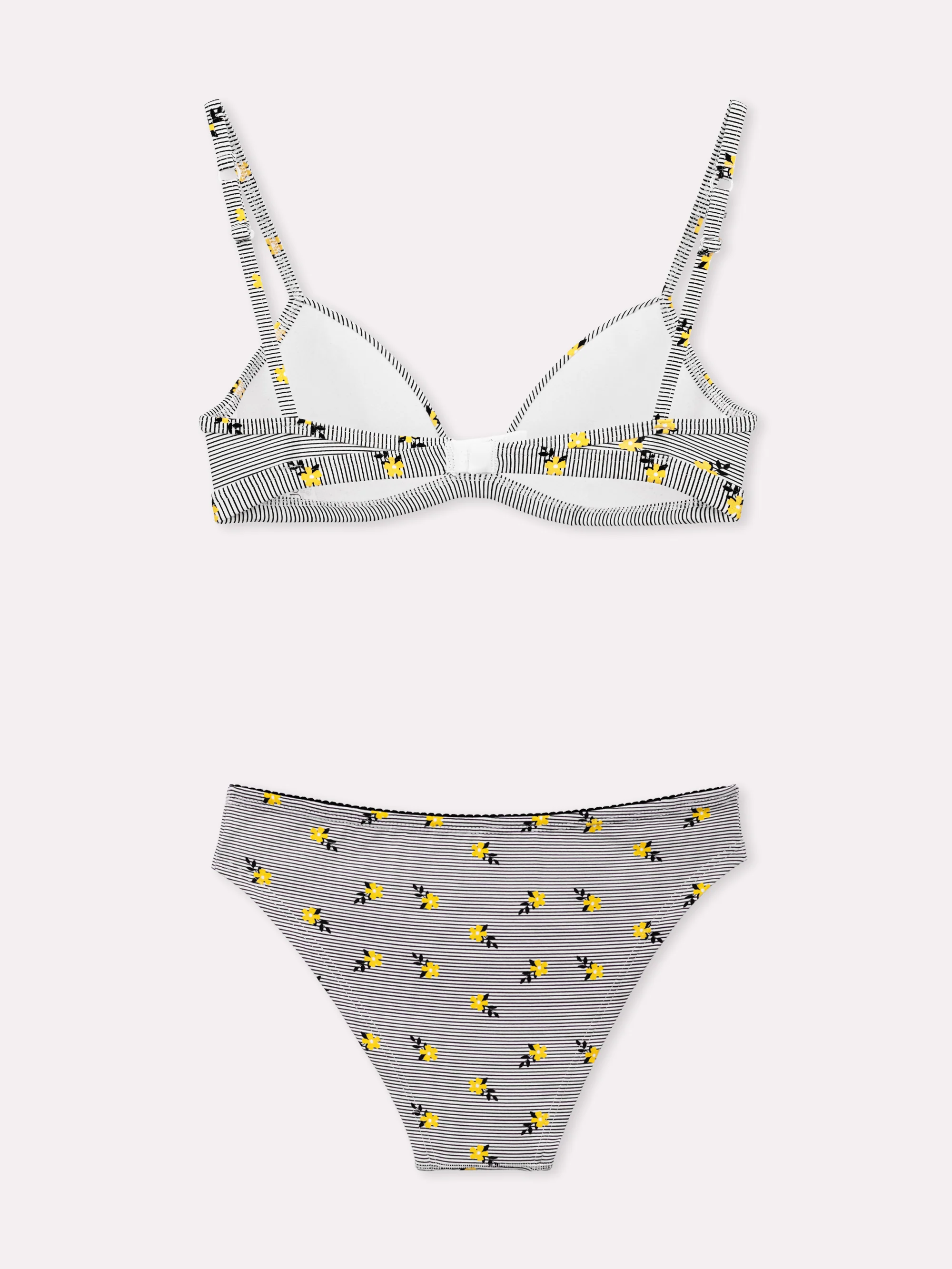 Coordinato triangolo e slip con stampa floreale serie Carezza - Image 3