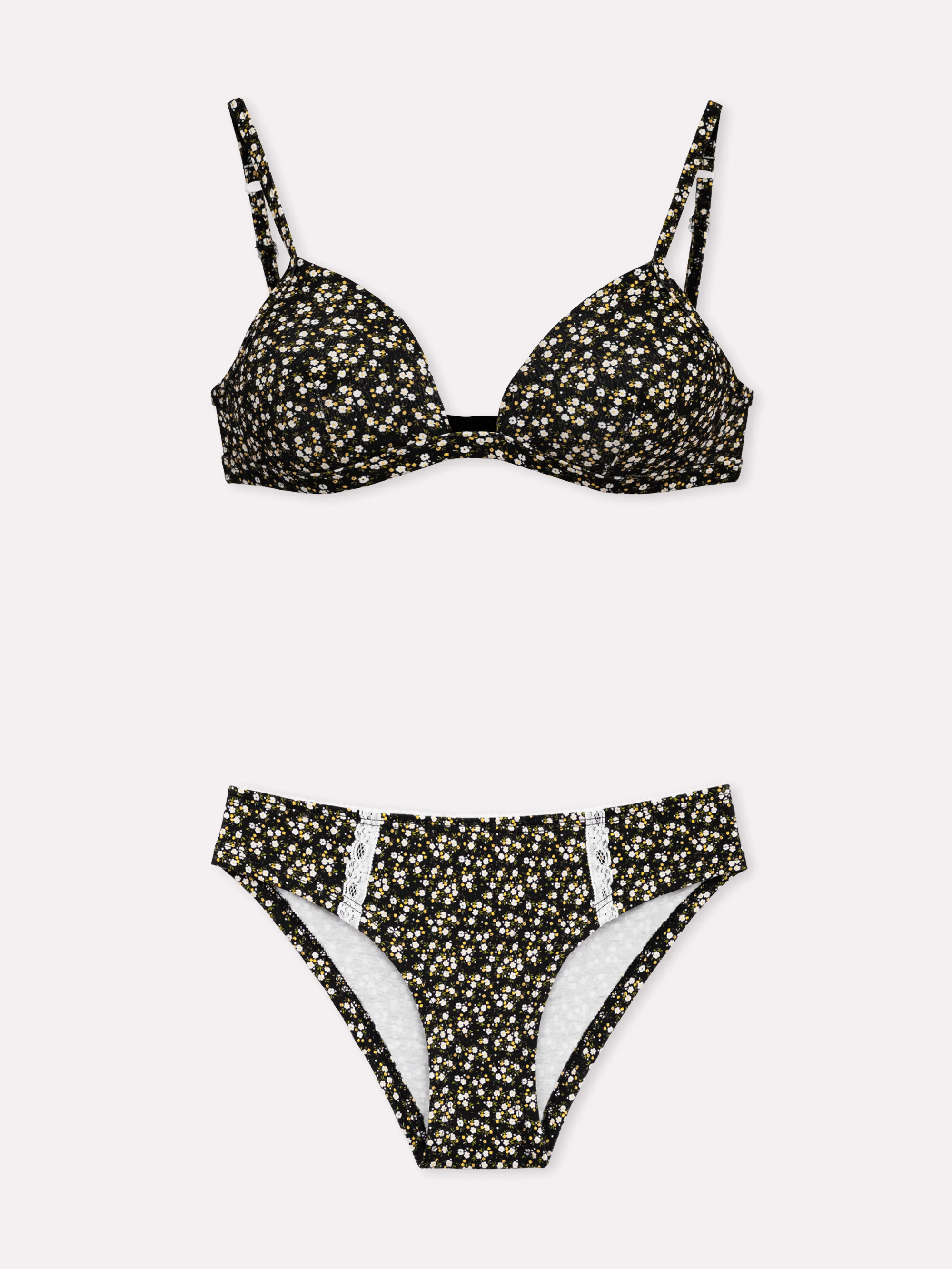 Coordinato triangolo e slip con stampa floreale serie Carezza - Image 5