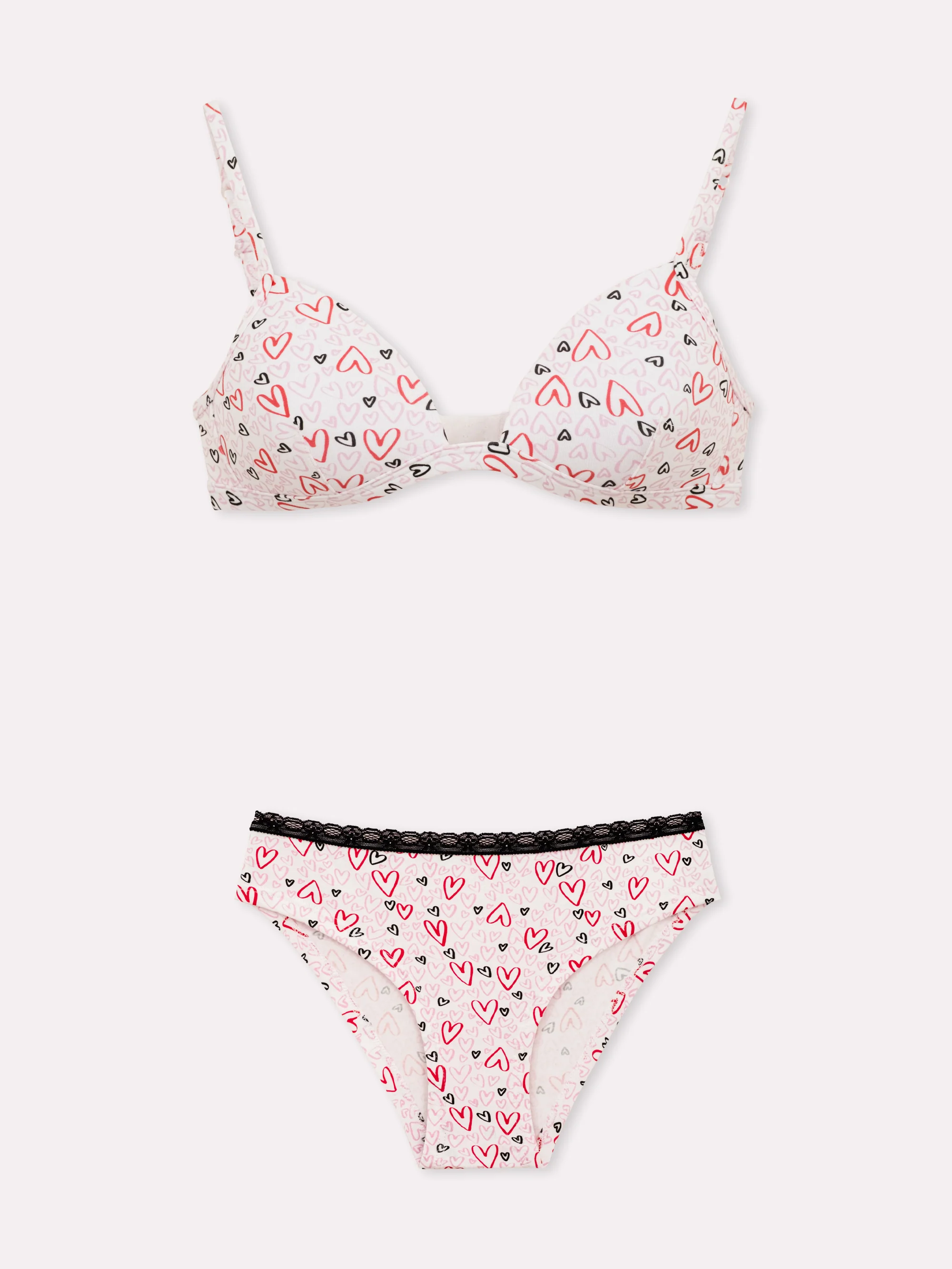 Coordinato triangolo e slip a fantasia mista serie Bacio - Image 5