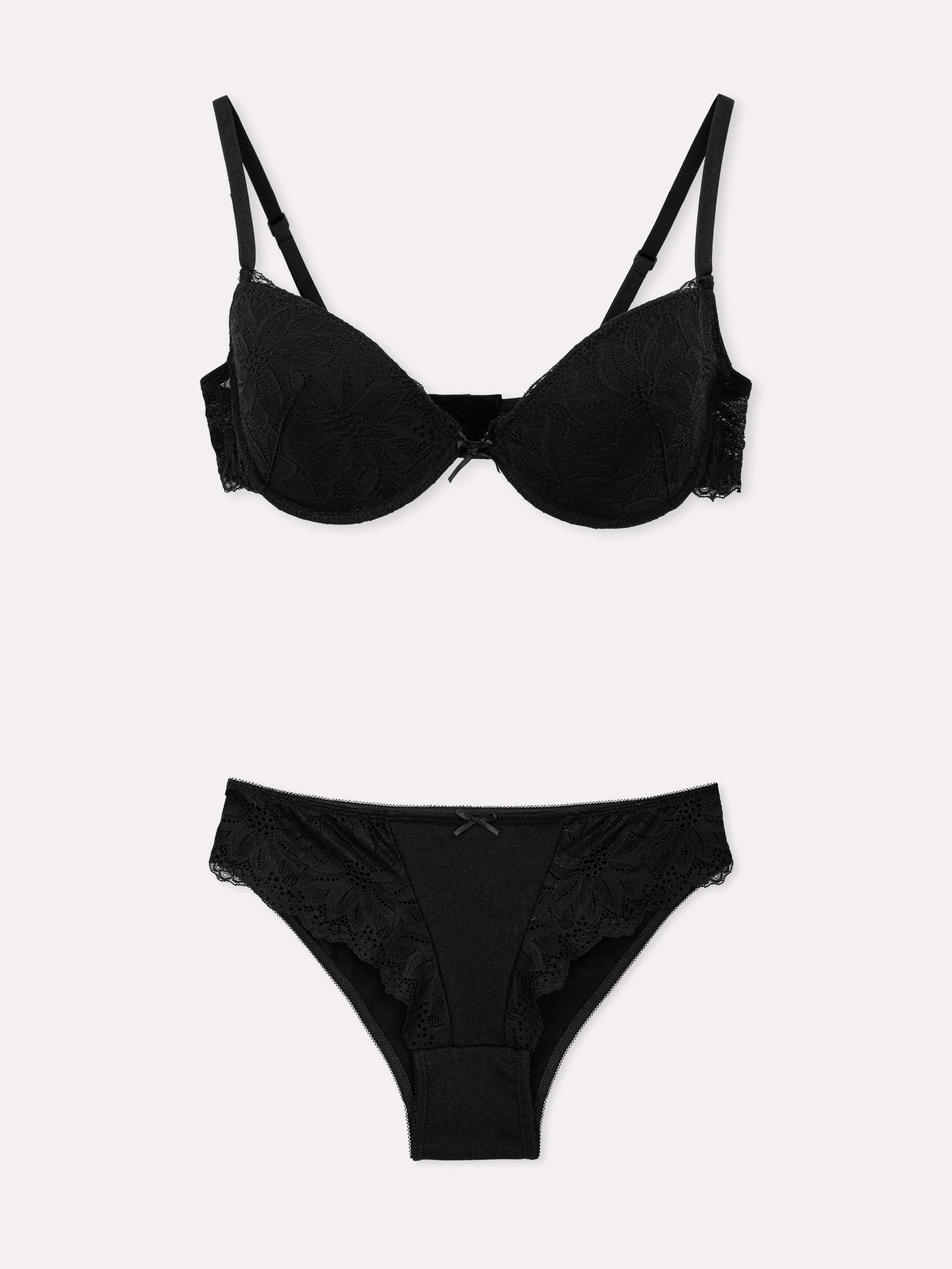 Coordinato push up e slip in pizzo floreale serie Diana - Image 5