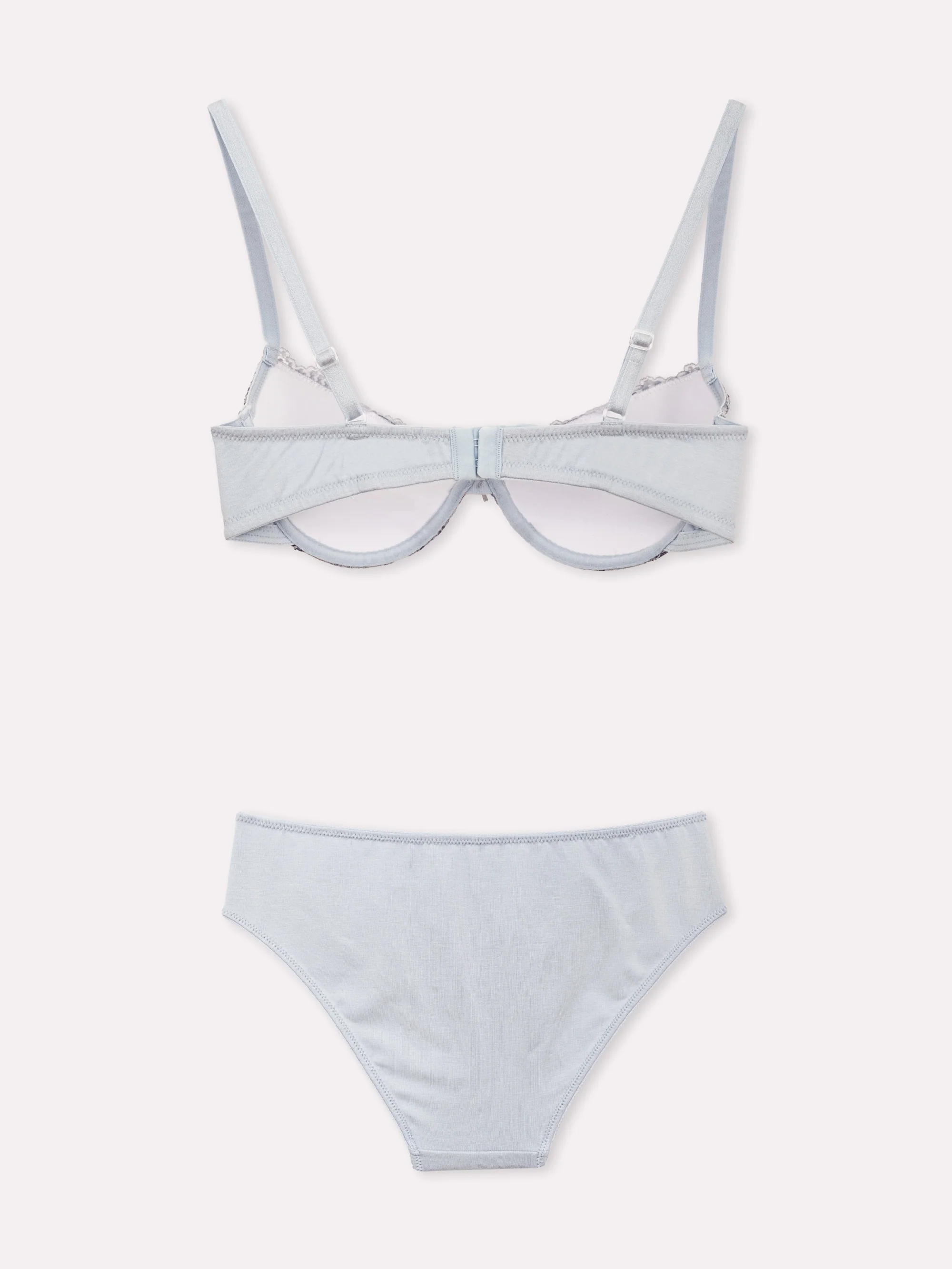 Coordinato push up e slip in cotone elasticizzato e pizzo serie Alma - Image 3