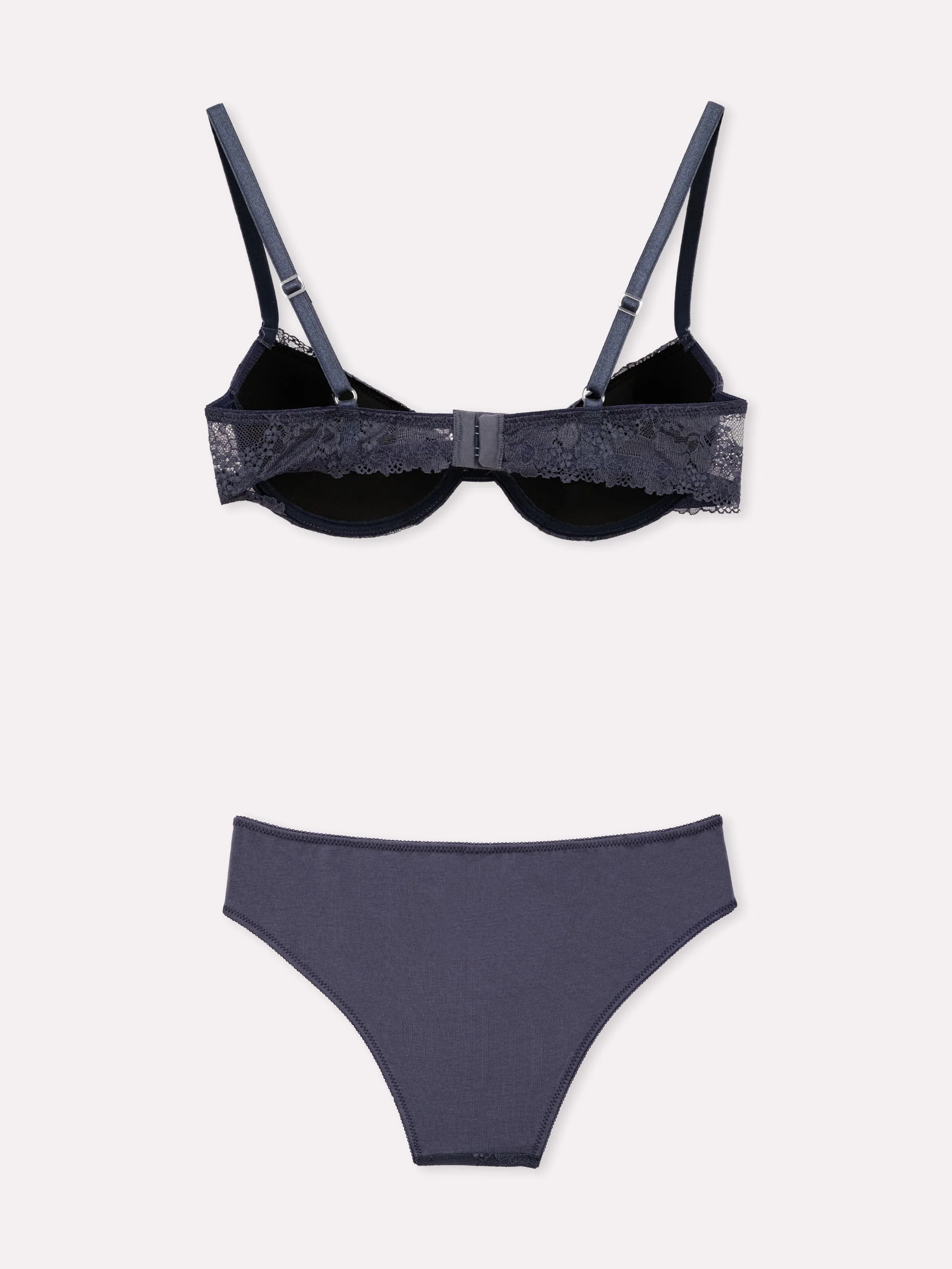 Coordinato push up e slip in pizzo floreale serie Ophelia - Image 3