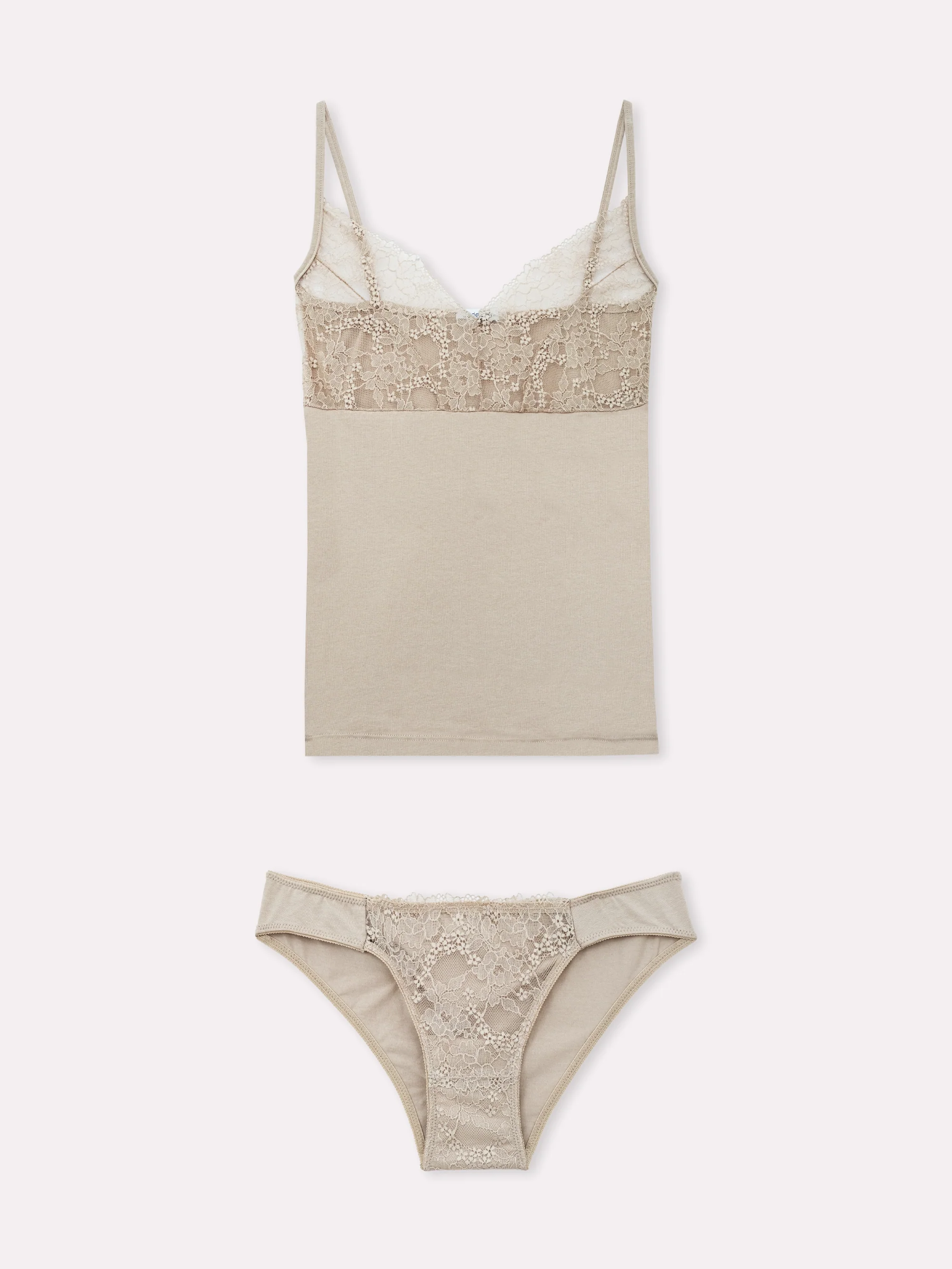 Coordinato top e slip in pizzo floreale serie Ophelia - Image 5