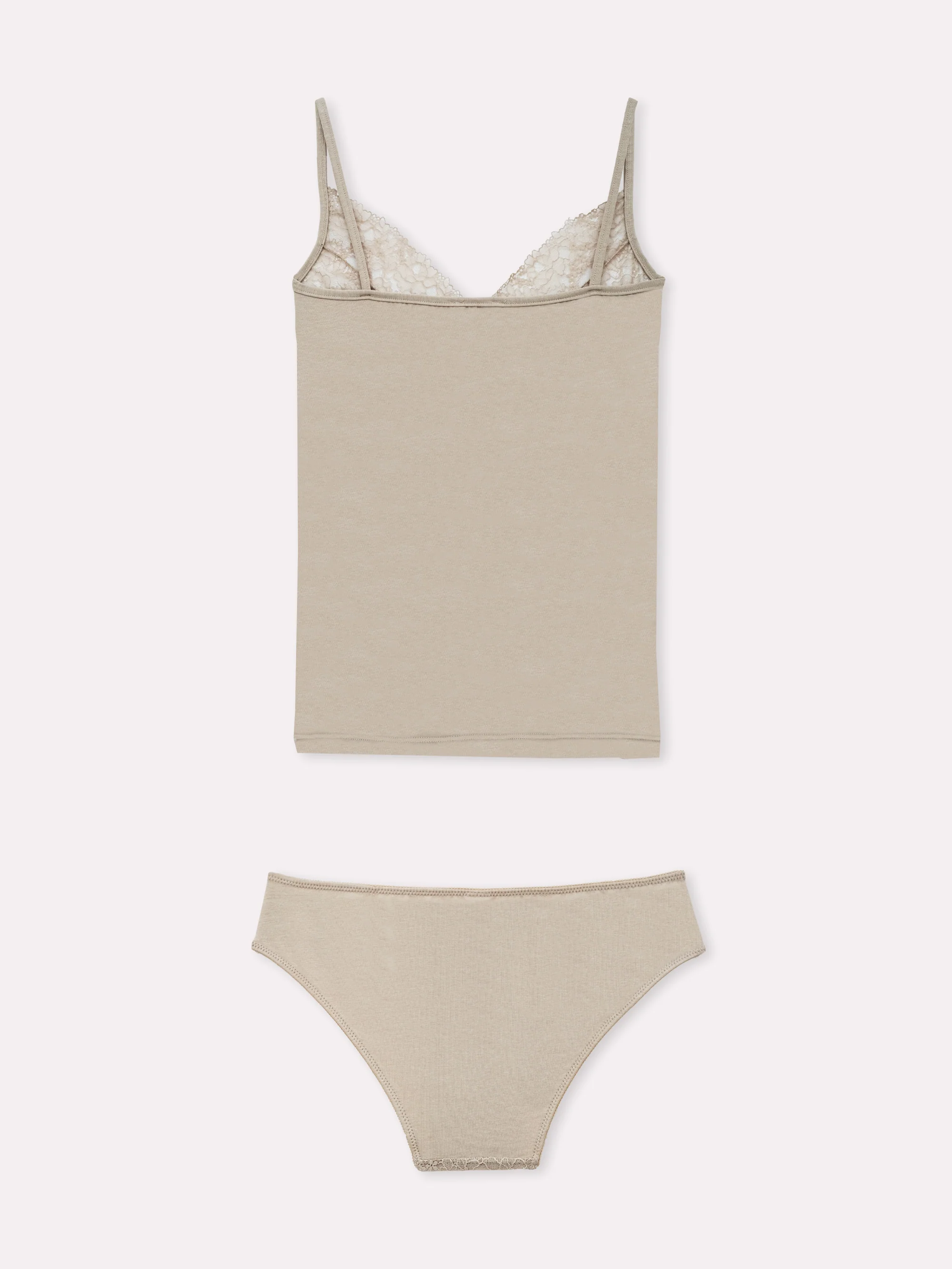 Coordinato top e slip in pizzo floreale serie Ophelia - Image 6