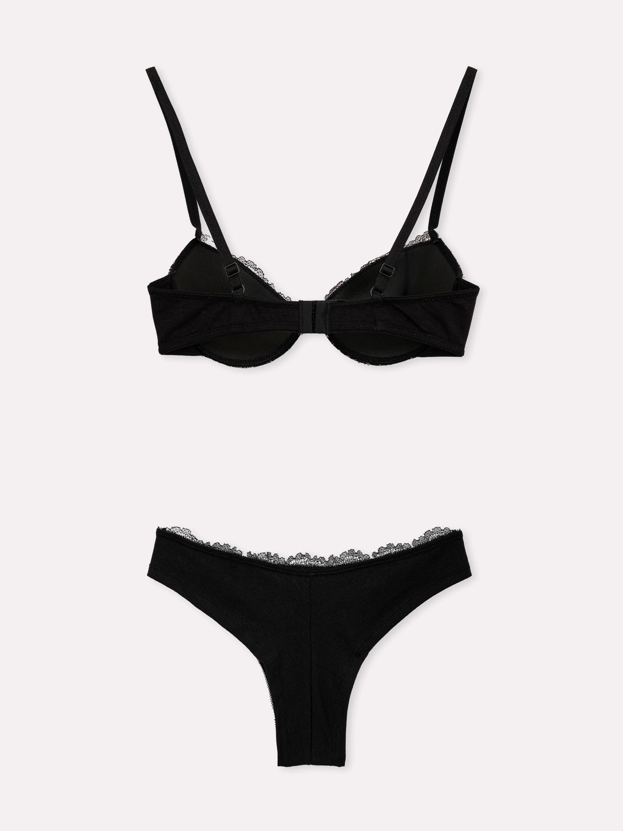 Coordinato push up e brasiliana con pizzo a contrasto serie Clio - Image 6
