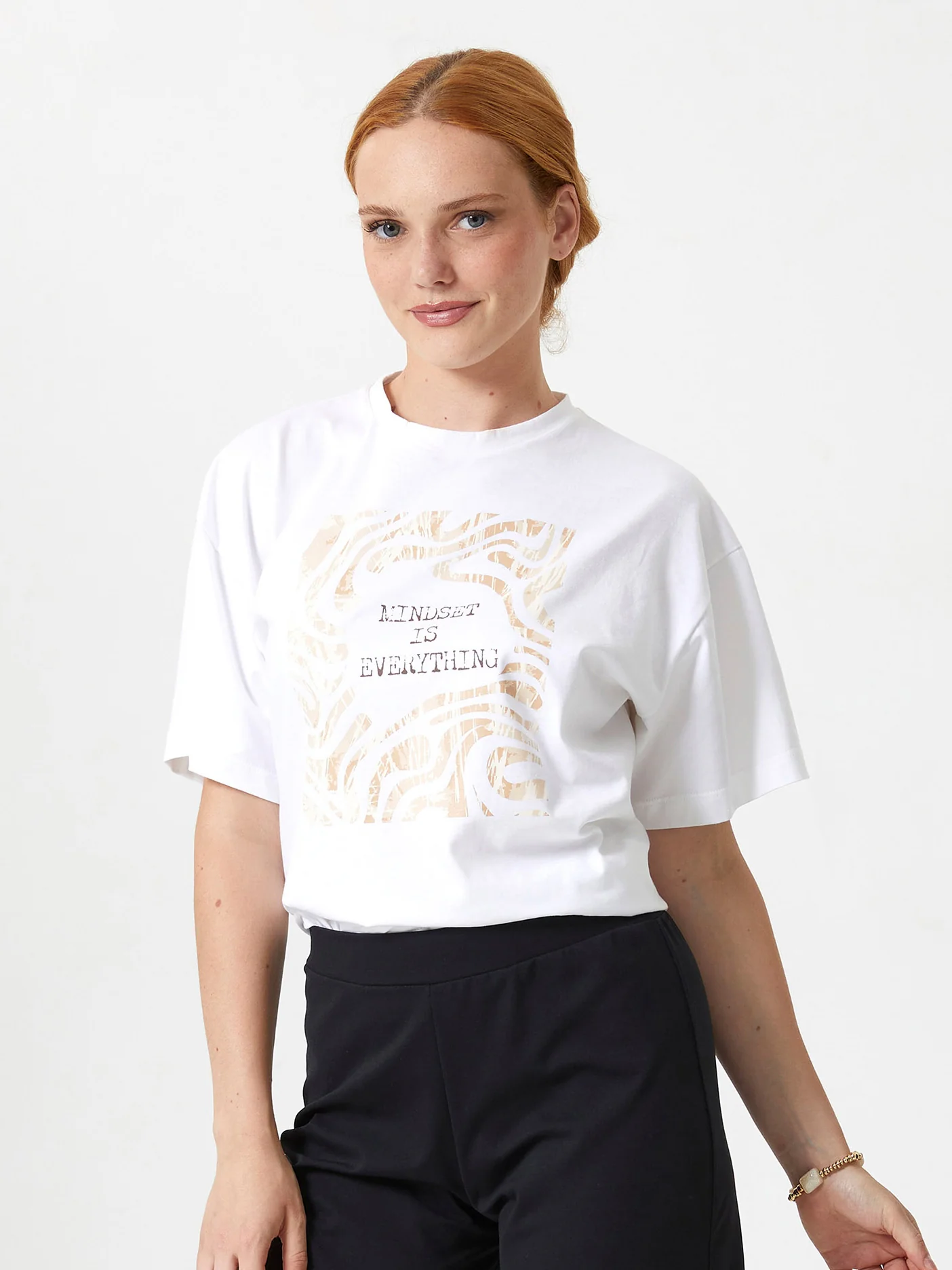 T-shirt 100% cotone oversize con stampa - Image 4