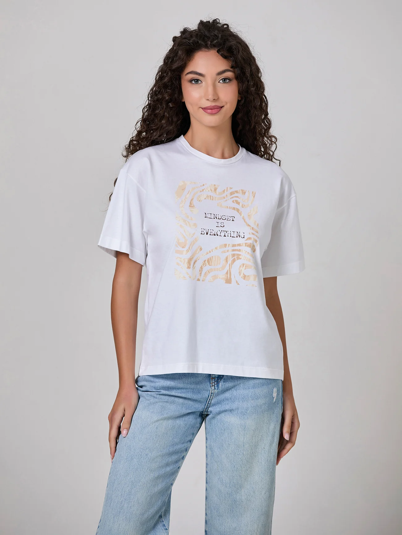 T-shirt 100% cotone oversize con stampa - Image 5