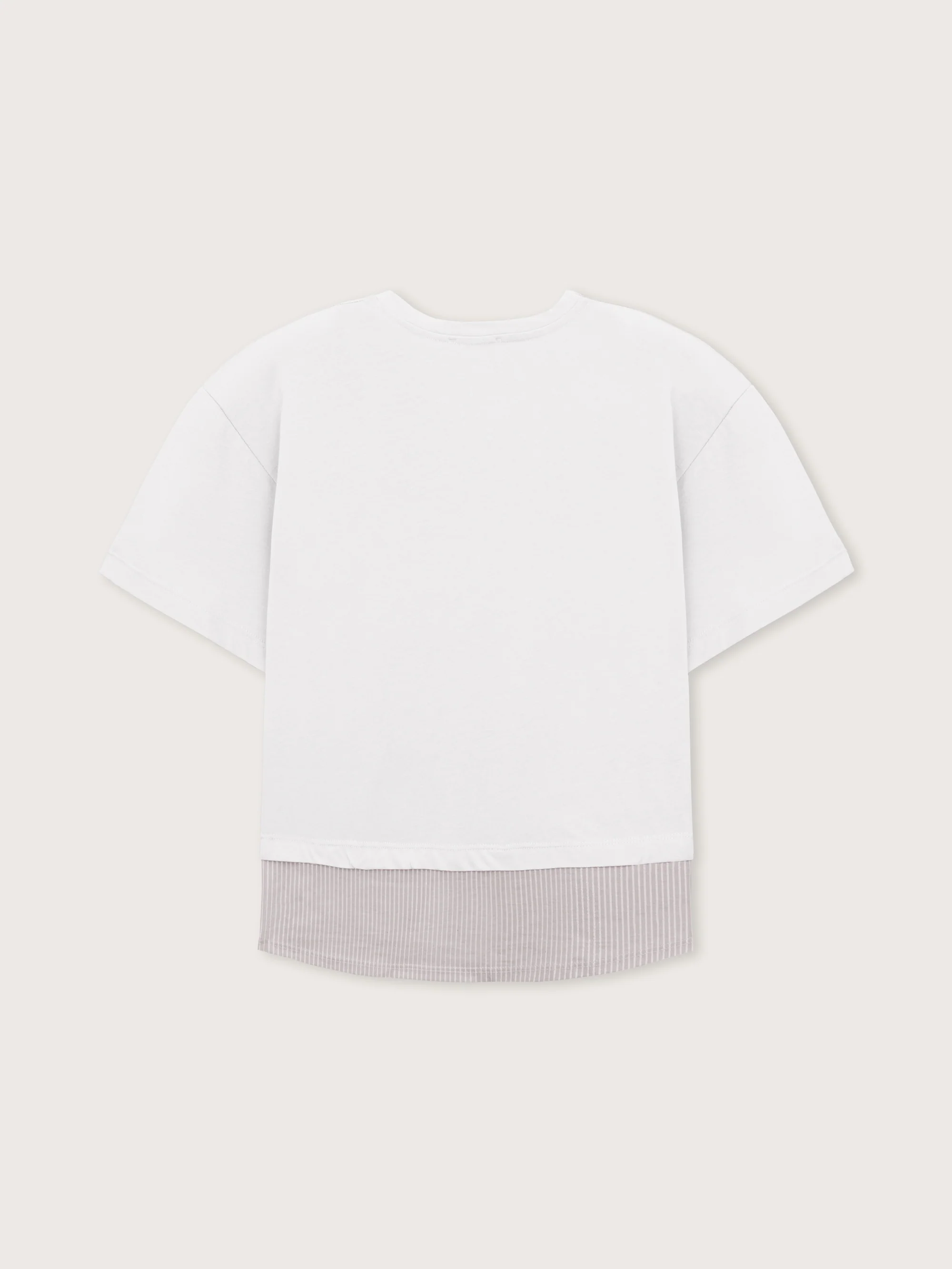 T-shirt oversize con inserto camicia - Image 8