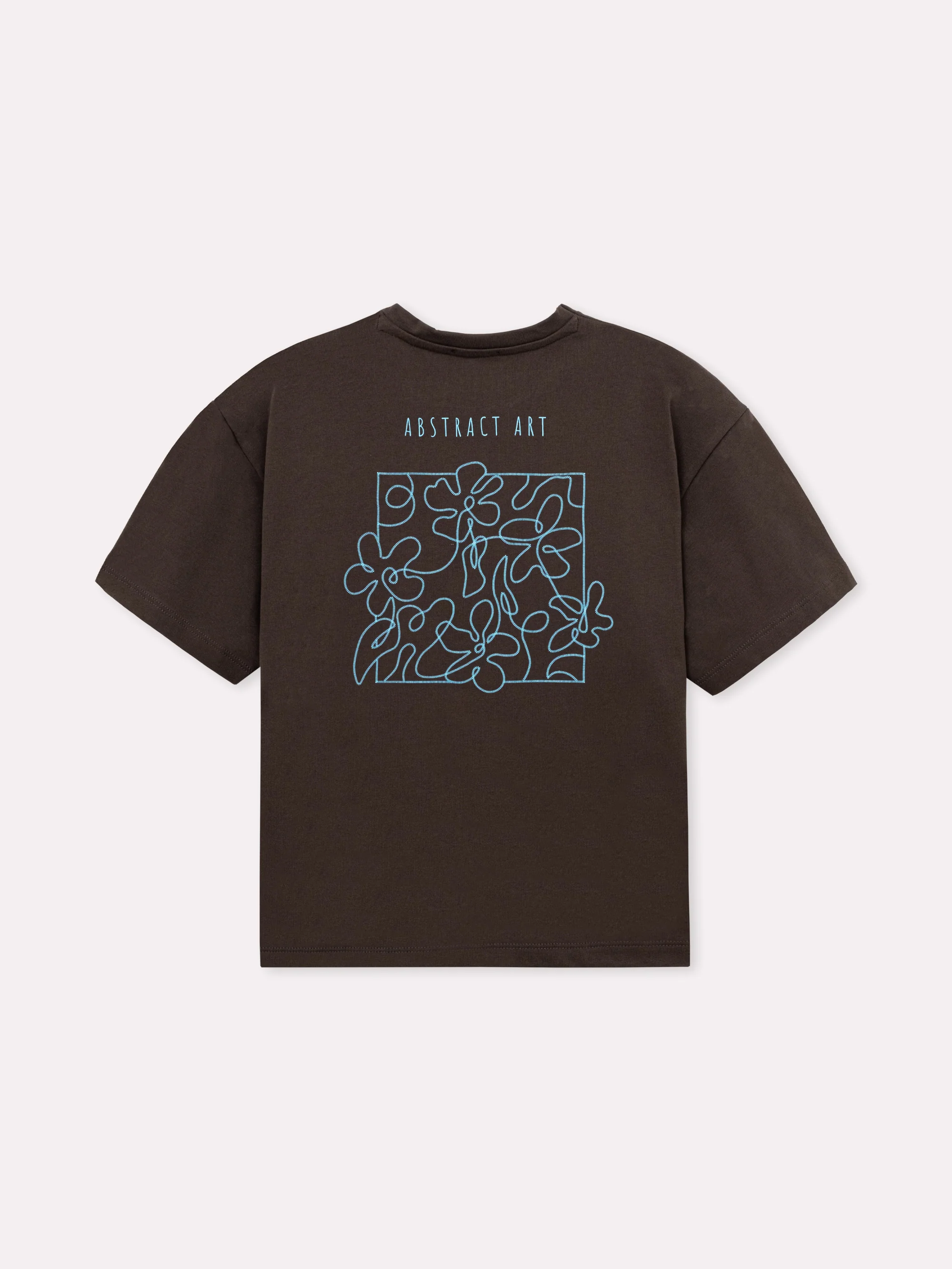 T-shirt oversize 100% cotone con stampa fiore astratto - Image 13