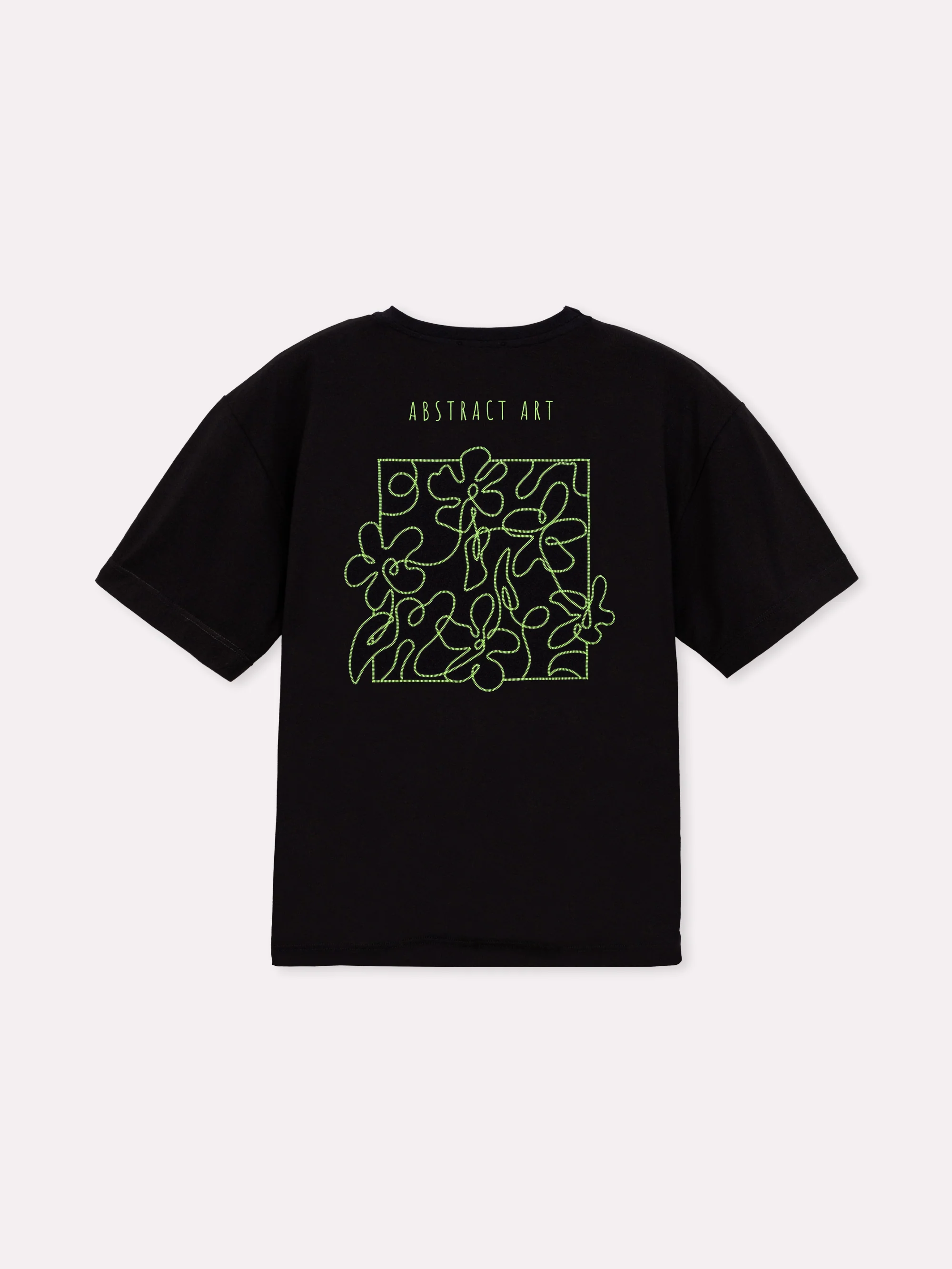 T-shirt oversize 100% cotone con stampa fiore astratto - Image 8