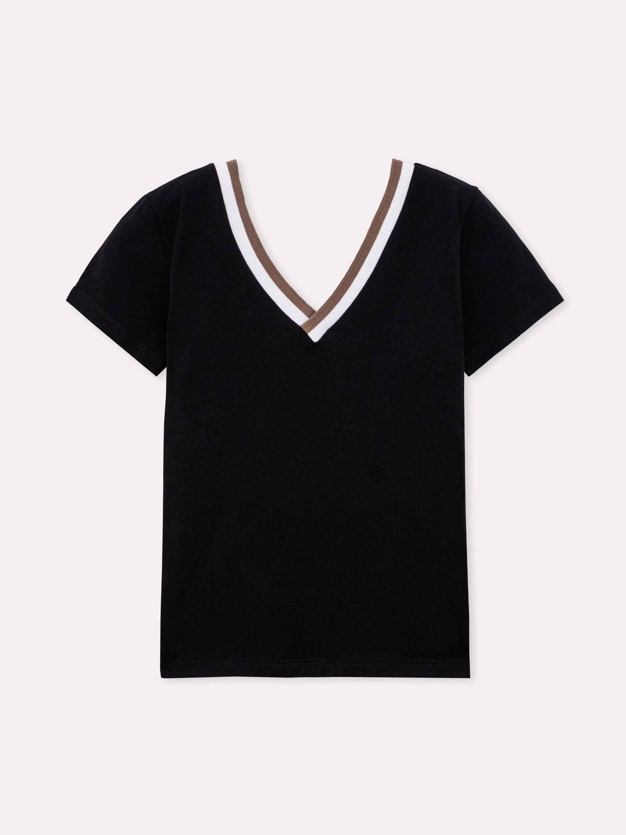 Maglia con scollo a v bicolore - Image 8