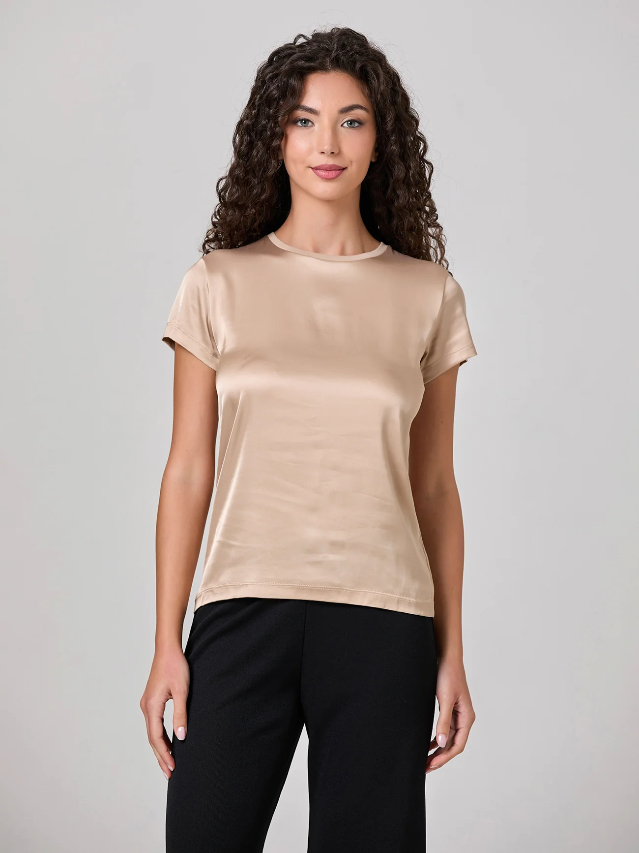 T-shirt effetto seta e retro in cotone - Image 10